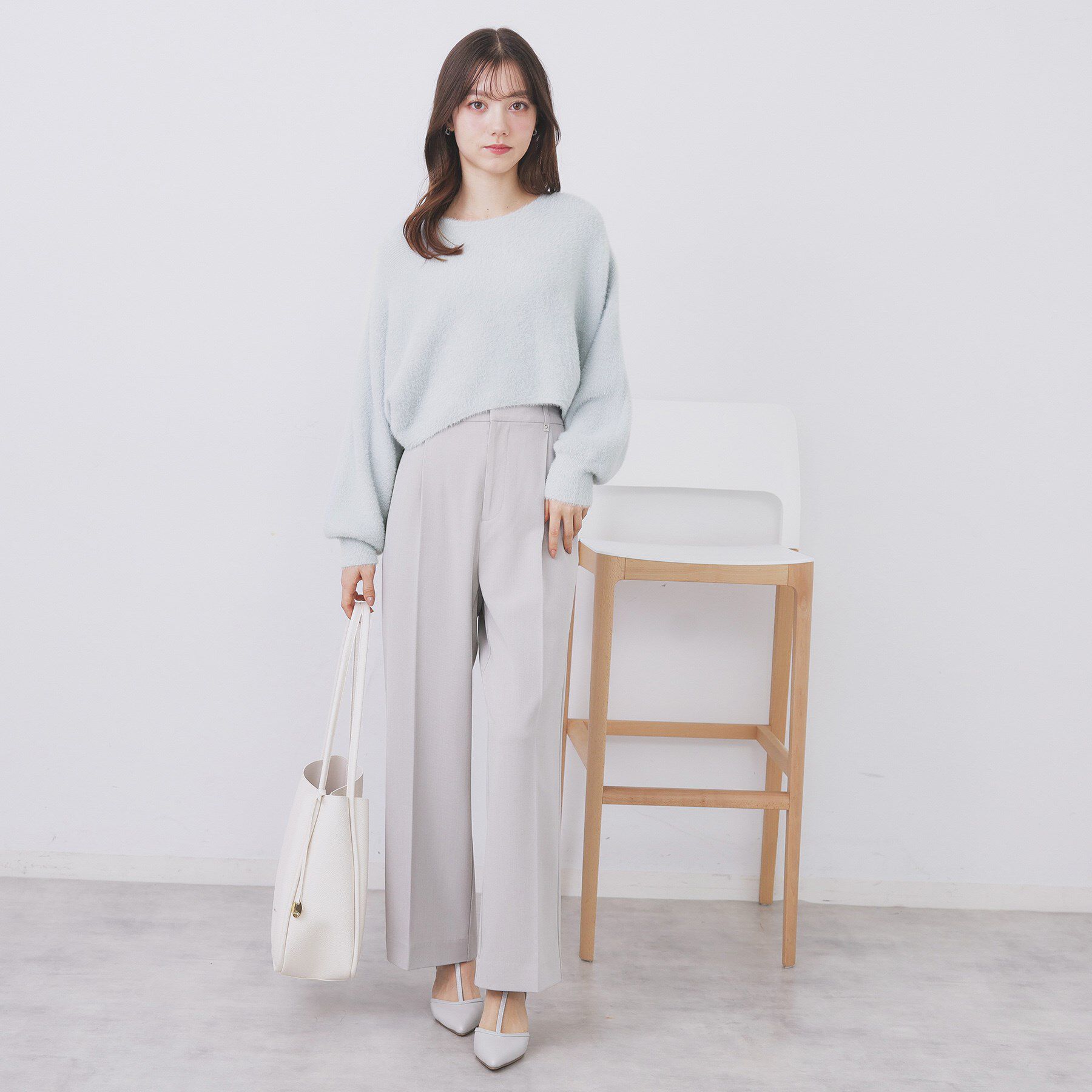 index「ラメフェザープルオーバーセット ニットワンピース【洗濯機OK】《XS～LL》」|スーツ|