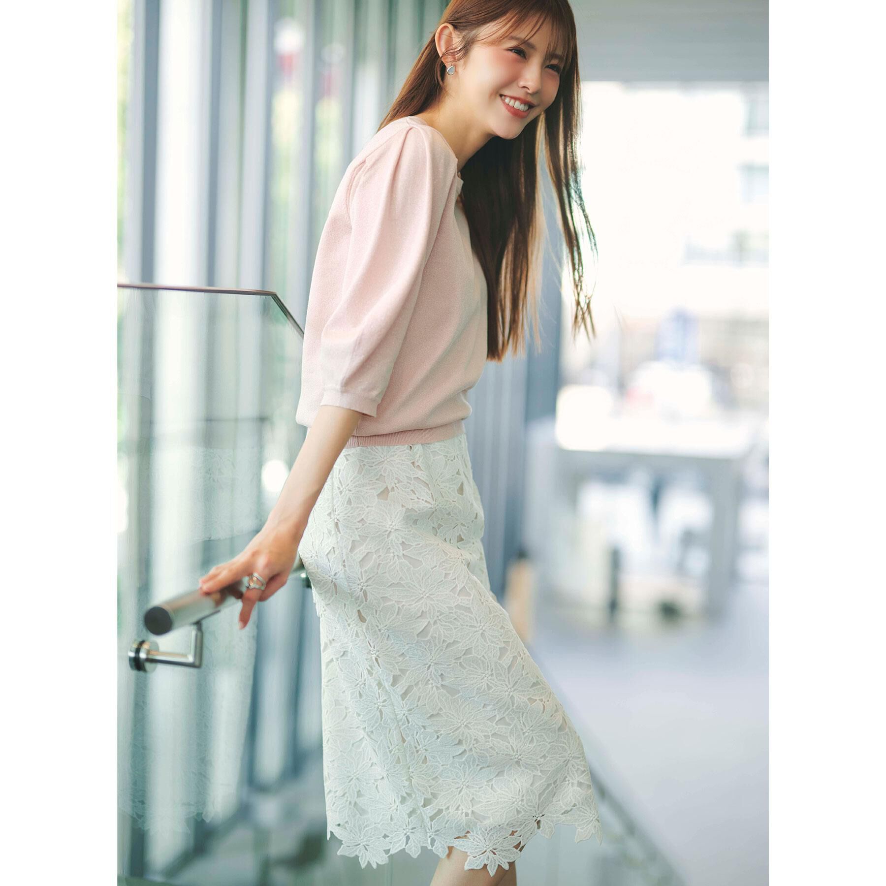 index「フラワーレースタイトスカート【洗濯機OK】」|スカート|