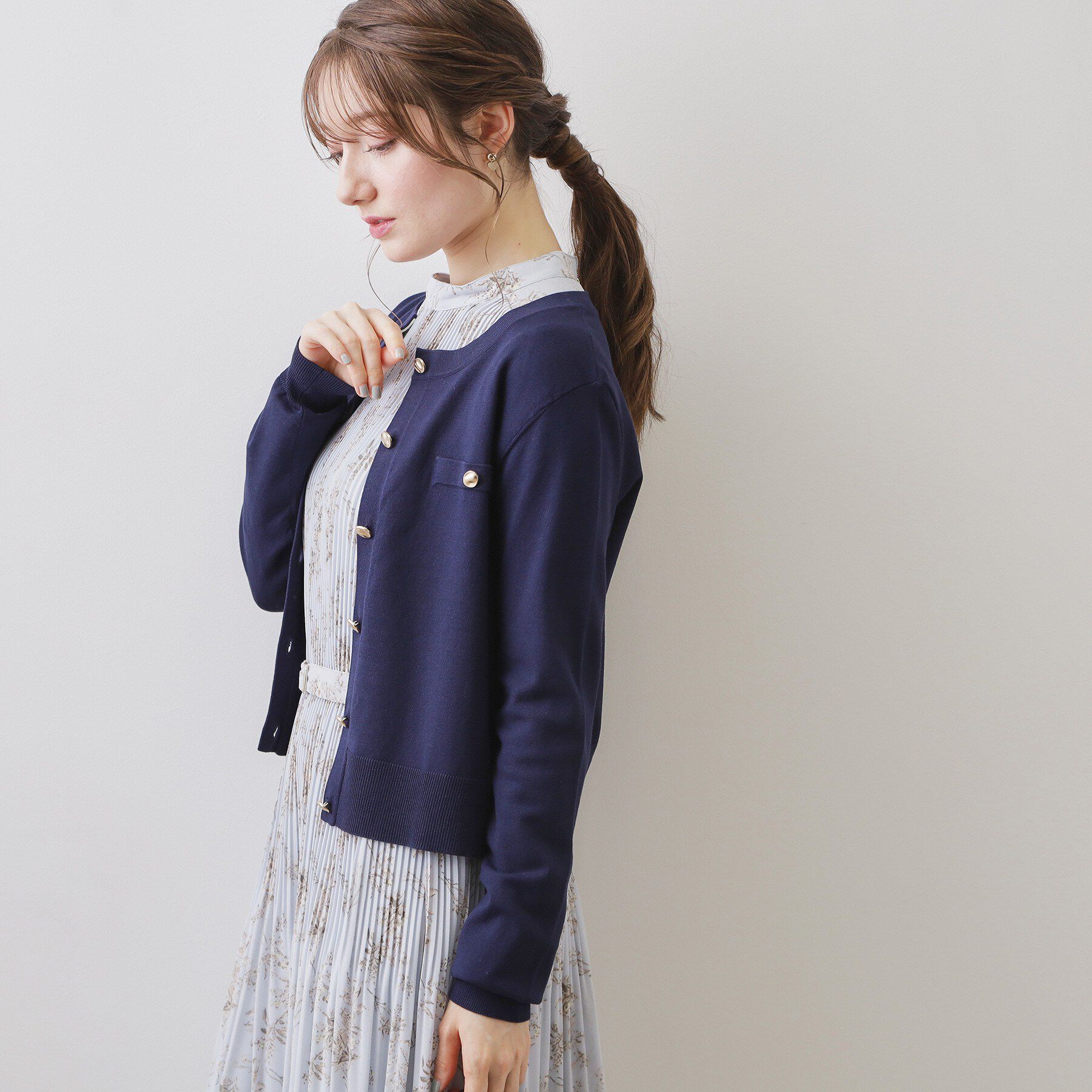 index「ボクシークルーネックカーディガン【洗濯機OK】《5col》」|カーディガン|