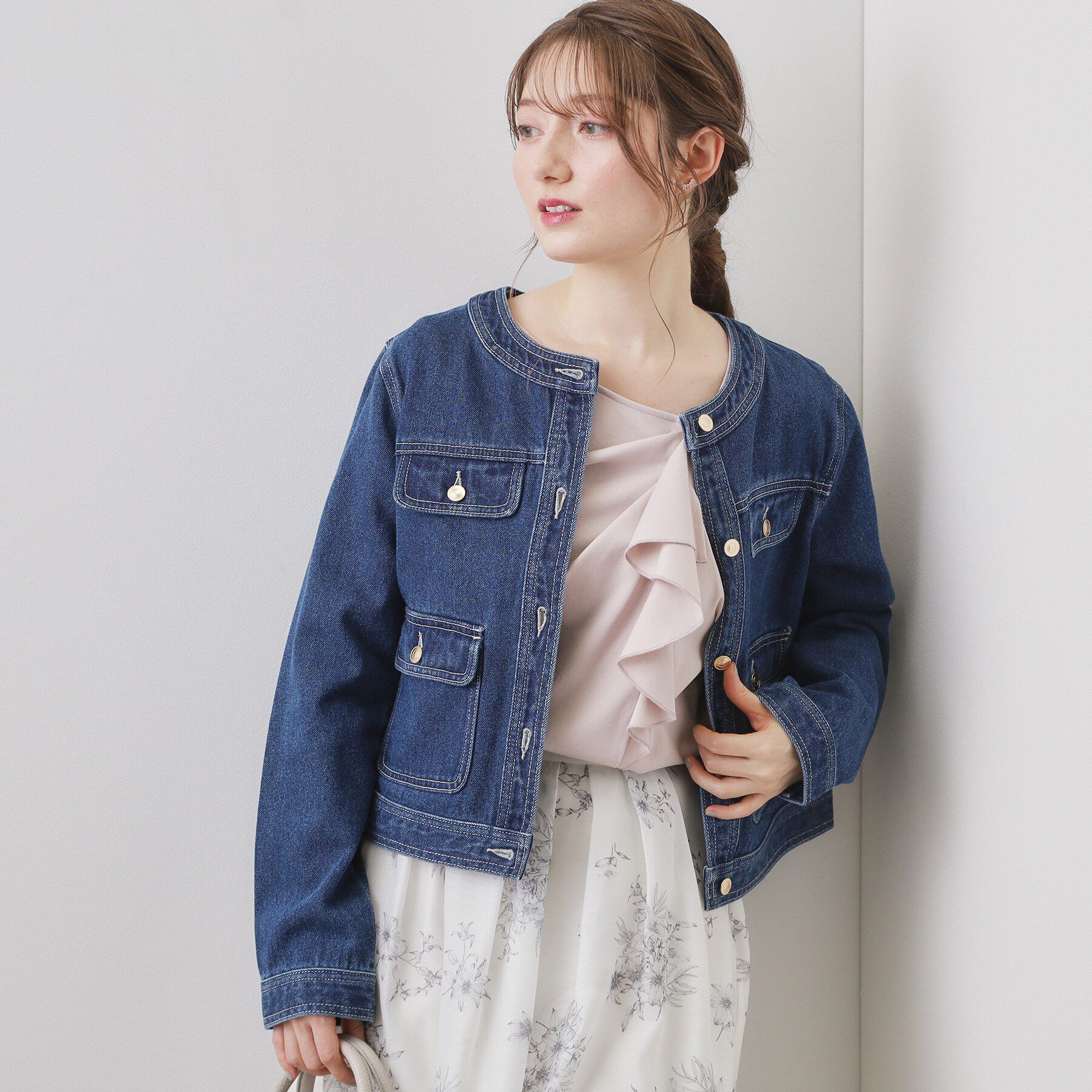 index「ミニマルノーカラーデニムジャケット【洗濯機OK】」|デニムジャケット|
