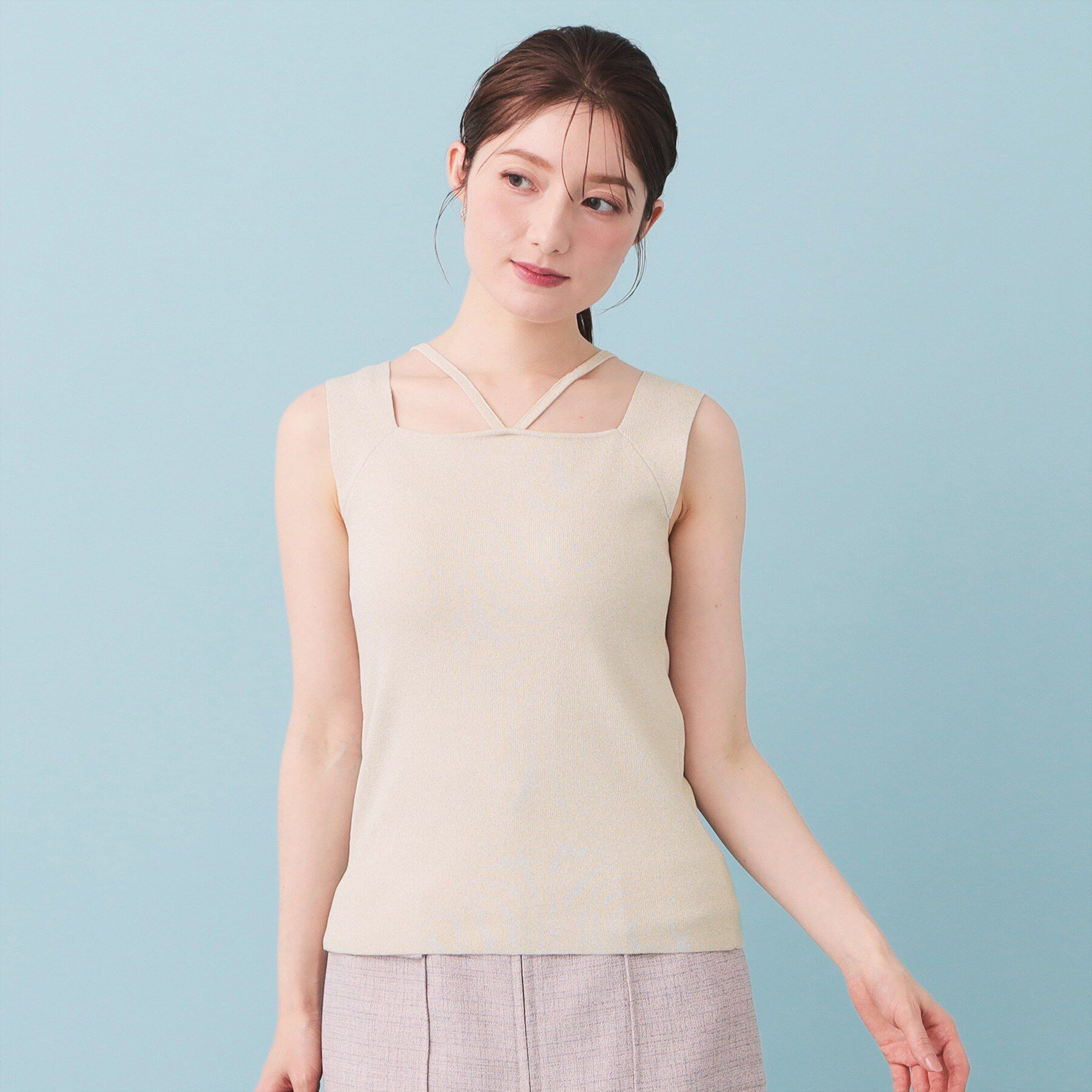 index「2Wayスクエアネックニットタンク【洗濯機OK/抗ピル】」|キャミソール|