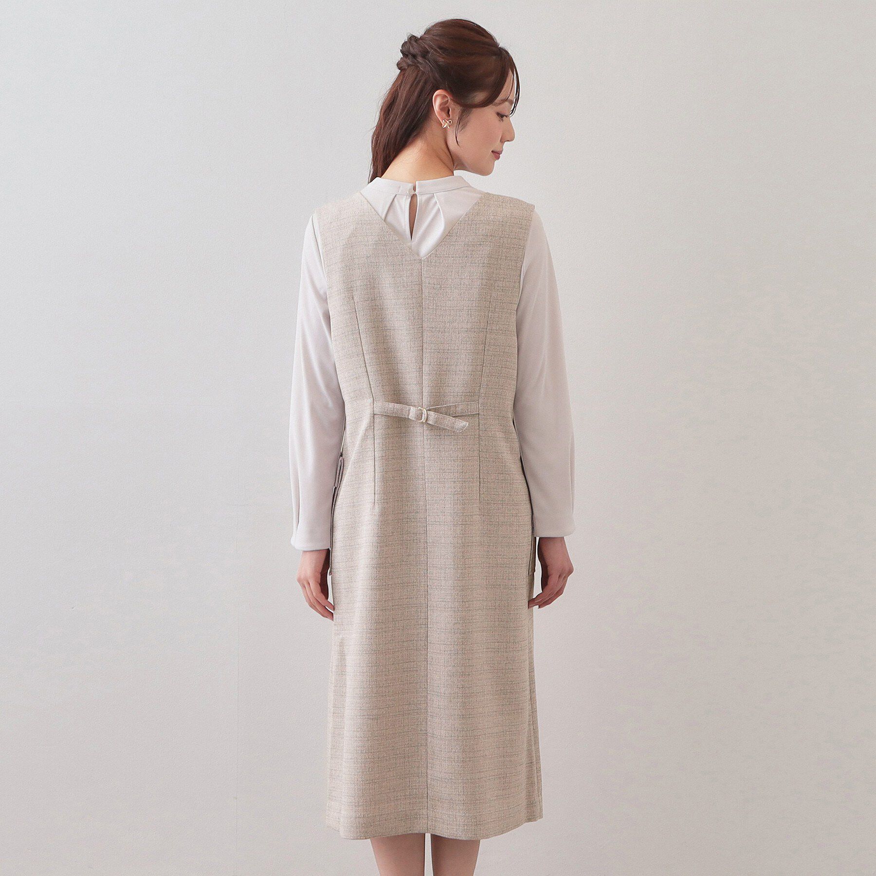 index「サマーツイード前開きジャンスカ【洗濯機OK/イージーアイロン】」|ワンピース|