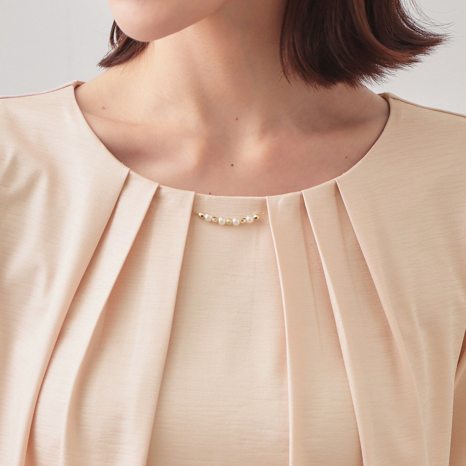 index「タックビジュー7分袖トップス【洗濯機可】」|Tシャツ・カットソー|