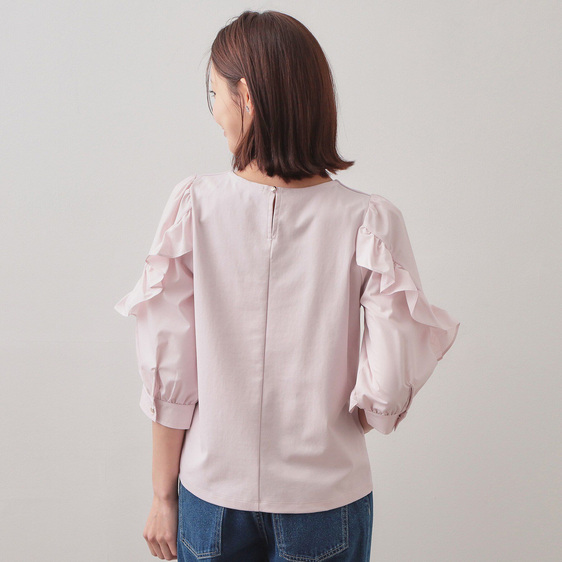 index「フリルスリーブドッキングポンチトップス【洗濯機OK】」|Tシャツ・カットソー|