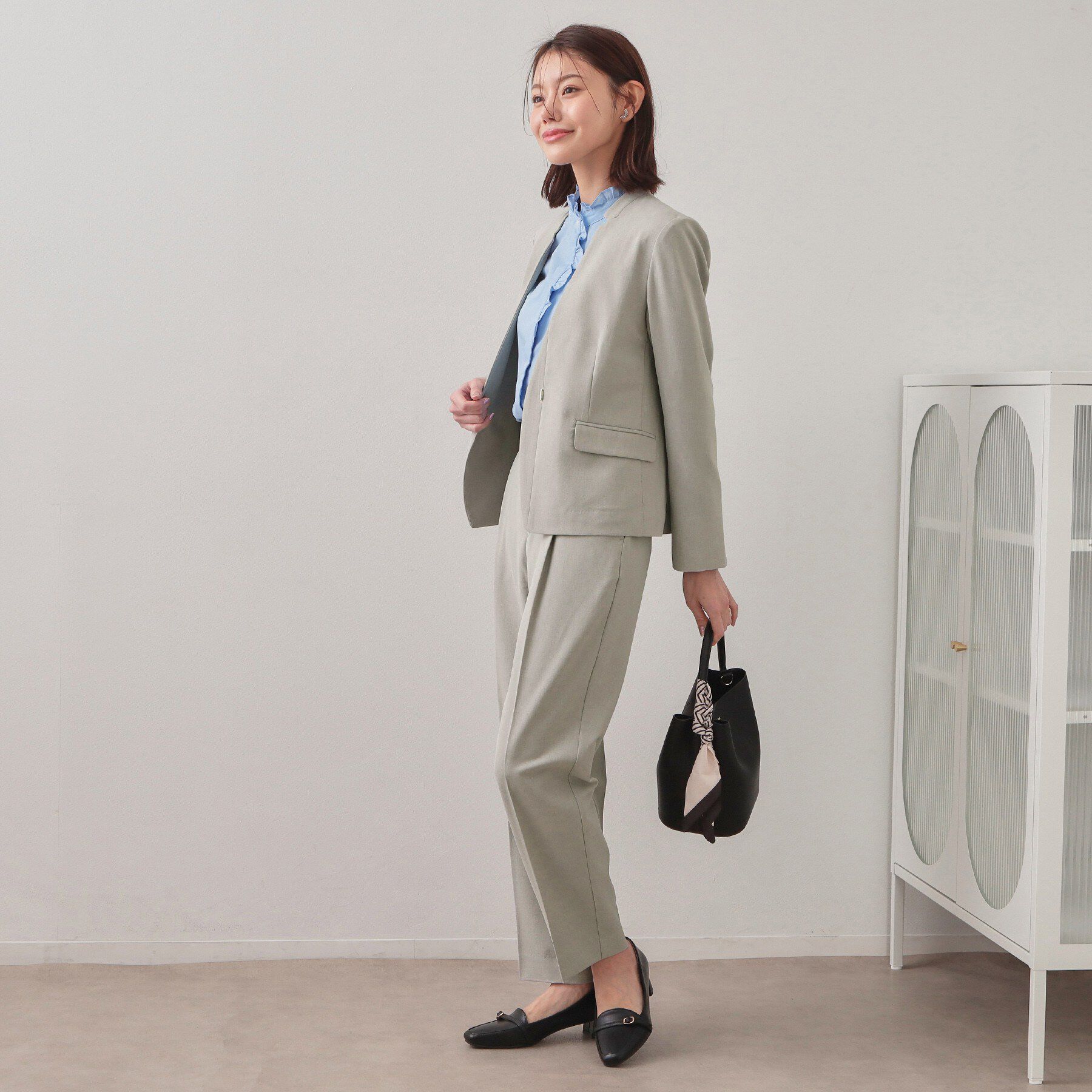 index「ノーカラージャケット/セットアップ対応可【洗える/接触冷感/吸水速乾/防シワ/ストレッチ】」|ノーカラージャケット|