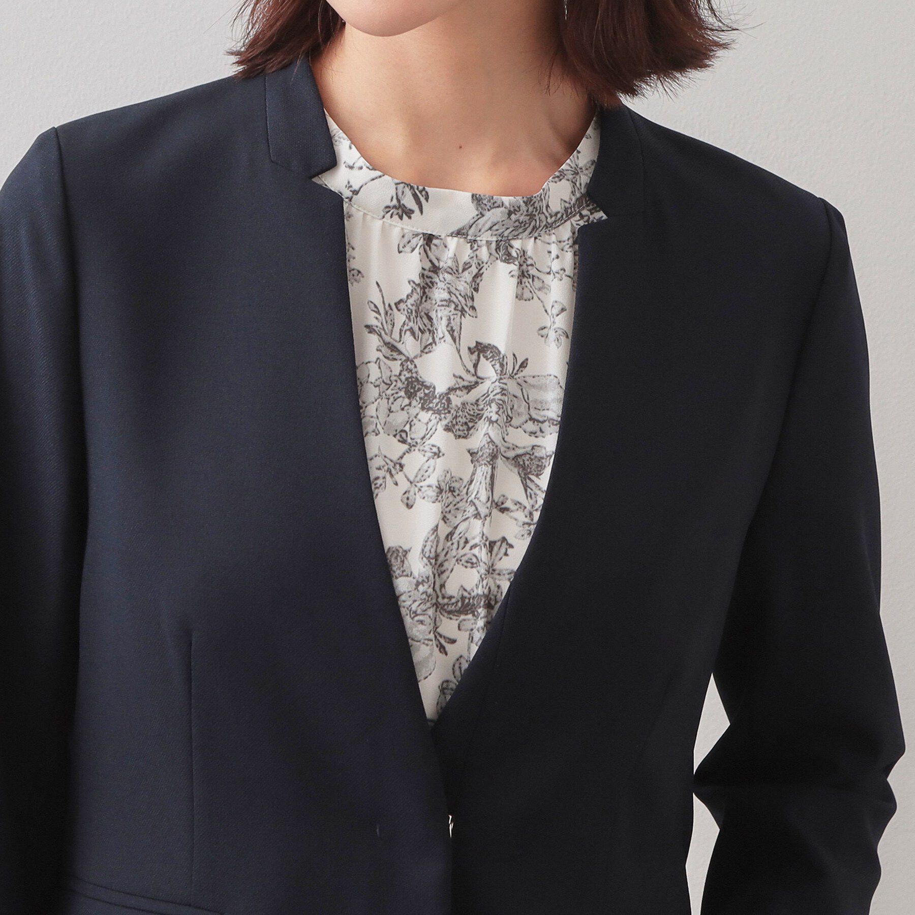 index「ノーカラージャケット/セットアップ対応可【洗える/接触冷感/吸水速乾/防シワ/ストレッチ】」|ノーカラージャケット|