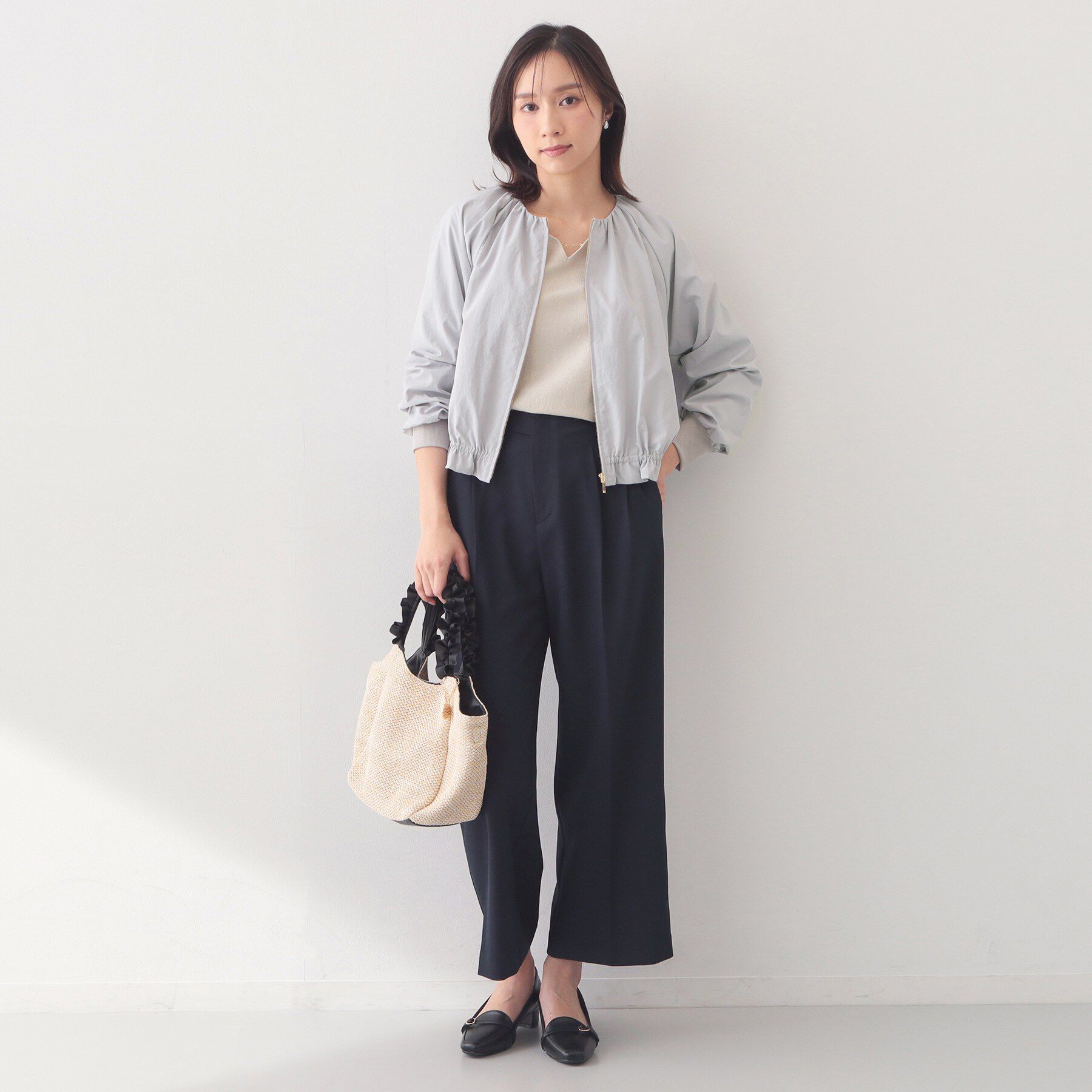 index「ノーカラーブルゾン【洗濯機OK/接触冷感/防シワ】」|テーラードジャケット|