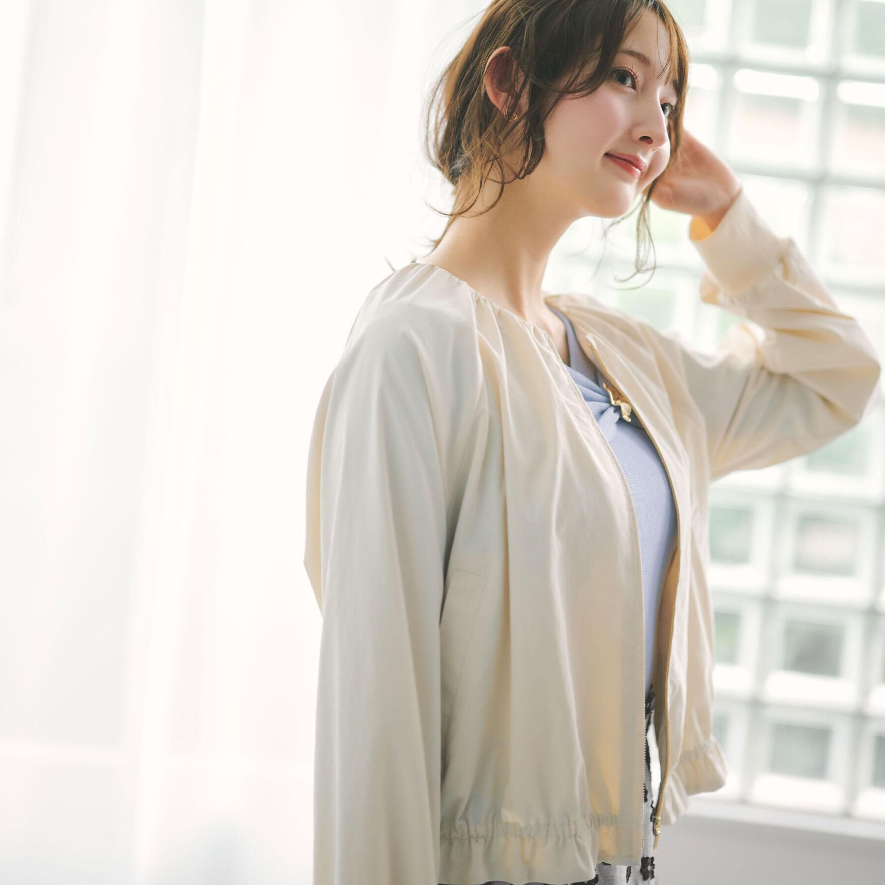 index「ノーカラーブルゾン【洗濯機OK/接触冷感/防シワ】」|テーラードジャケット|