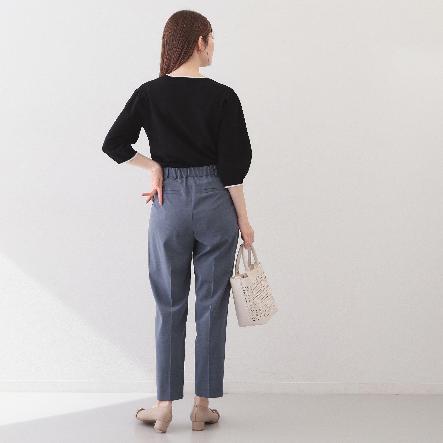 index「6分袖タックスリーブニット【洗濯機OK/UVケア】《XS～LL/9col》」|ニット・セーター|