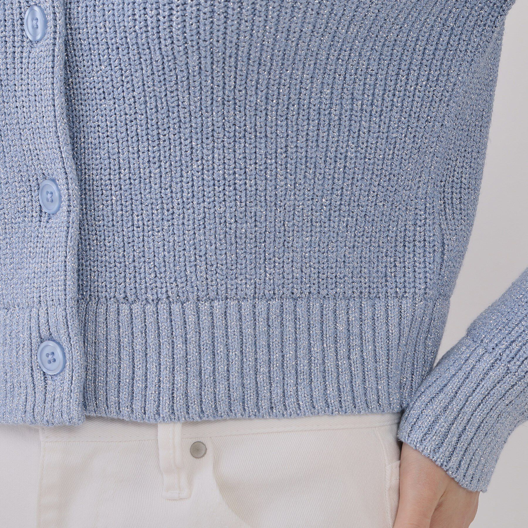 OPAQUE.CLIP「ラメヤーンニットカーディガン【洗濯機洗い可】」|カーディガン|