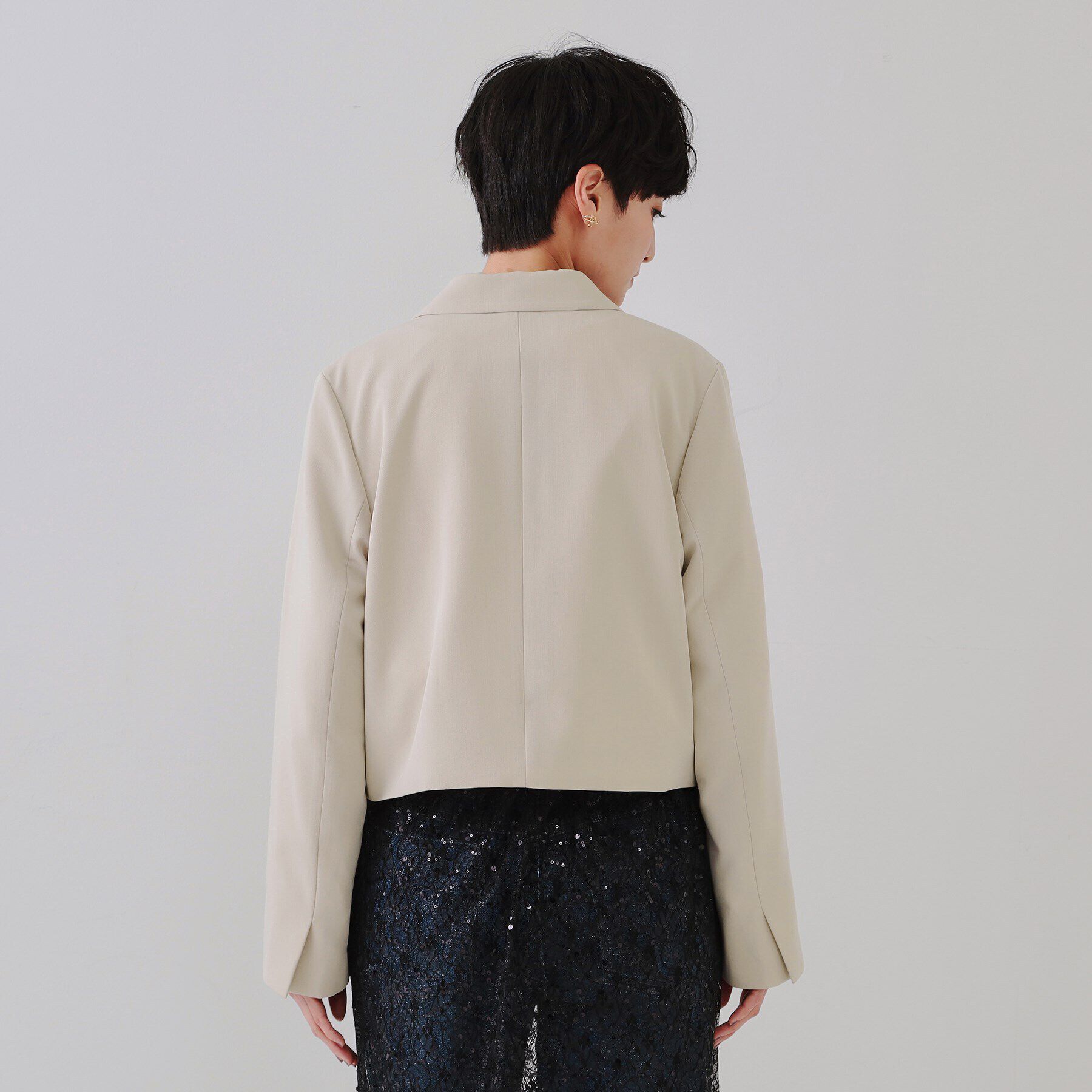 OPAQUE.CLIP「ショートテーラードジャケット【洗濯機洗い可】」|テーラードジャケット|