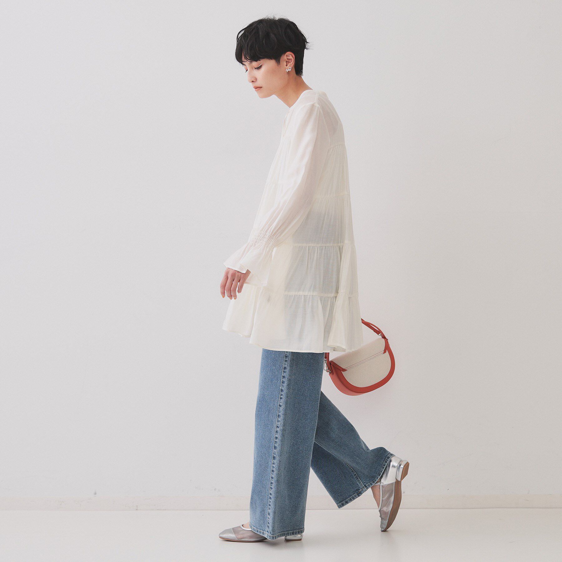 OPAQUE.CLIP「ティアードチュニックブラウス【洗濯機洗い可】」|チュニック|