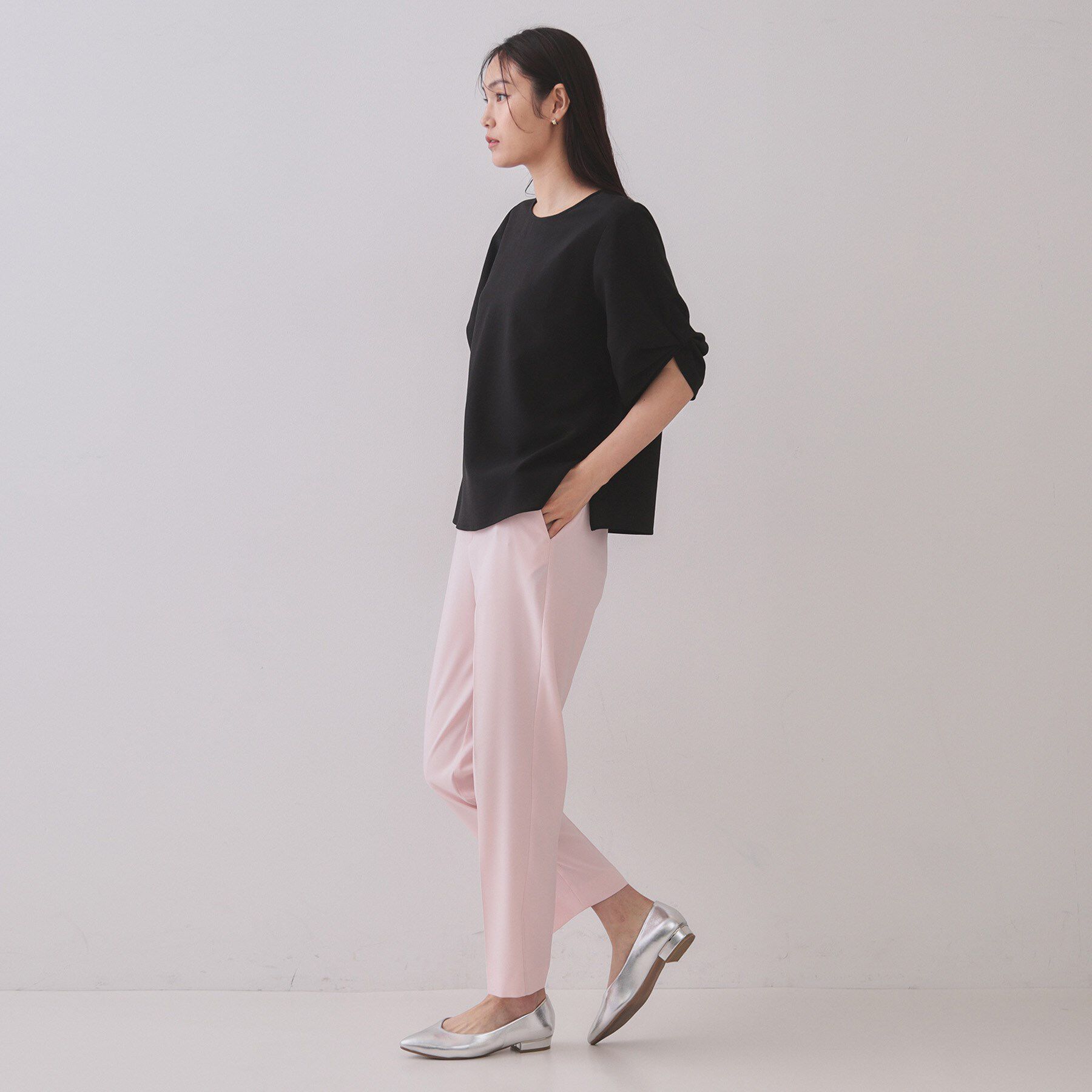 OPAQUE.CLIP「ストレッチリネンライク美脚テーパードパンツ【洗濯機洗い可/吸水速乾】」|その他|