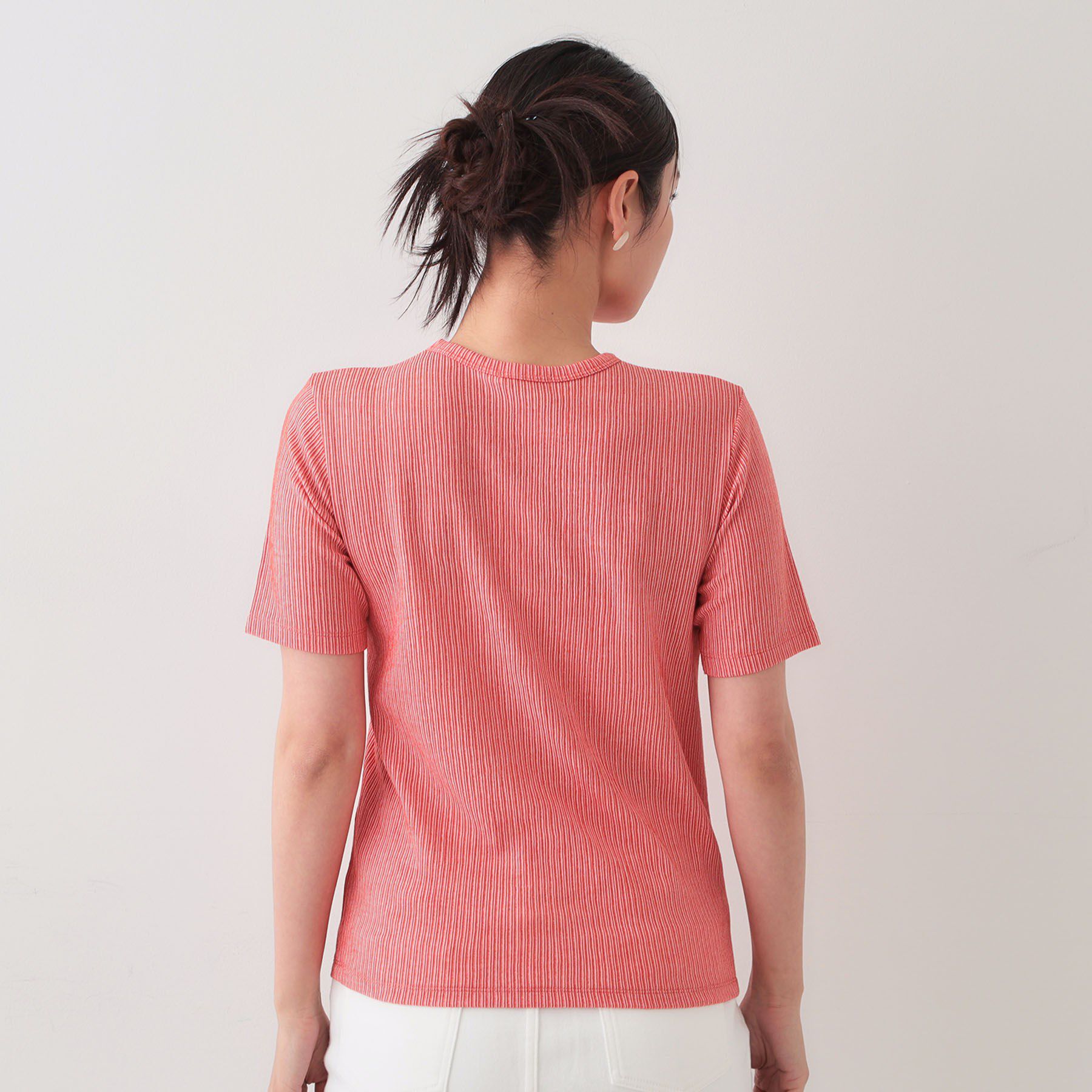 OPAQUE.CLIP「ストライプリブカットソー【洗濯機洗い可】」|Tシャツ・カットソー|