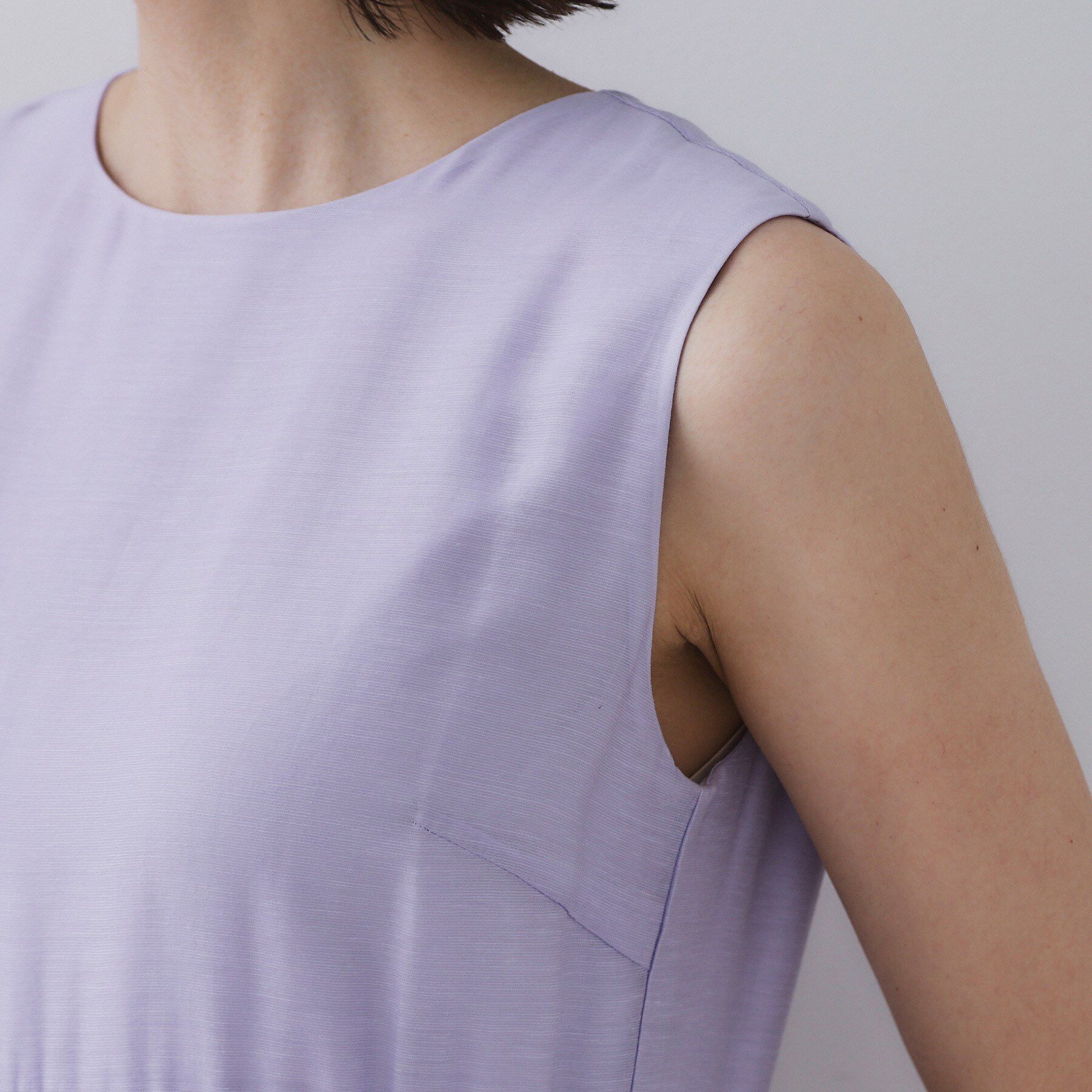 OPAQUE.CLIP「麻混シアーギャザーティアードワンピース【洗濯機洗い可】」|ワンピース|