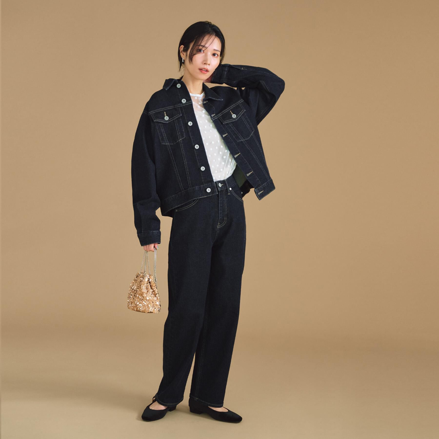 OPAQUE.CLIP「ストレッチストレートデニム【洗濯機洗い可】」|デニム|