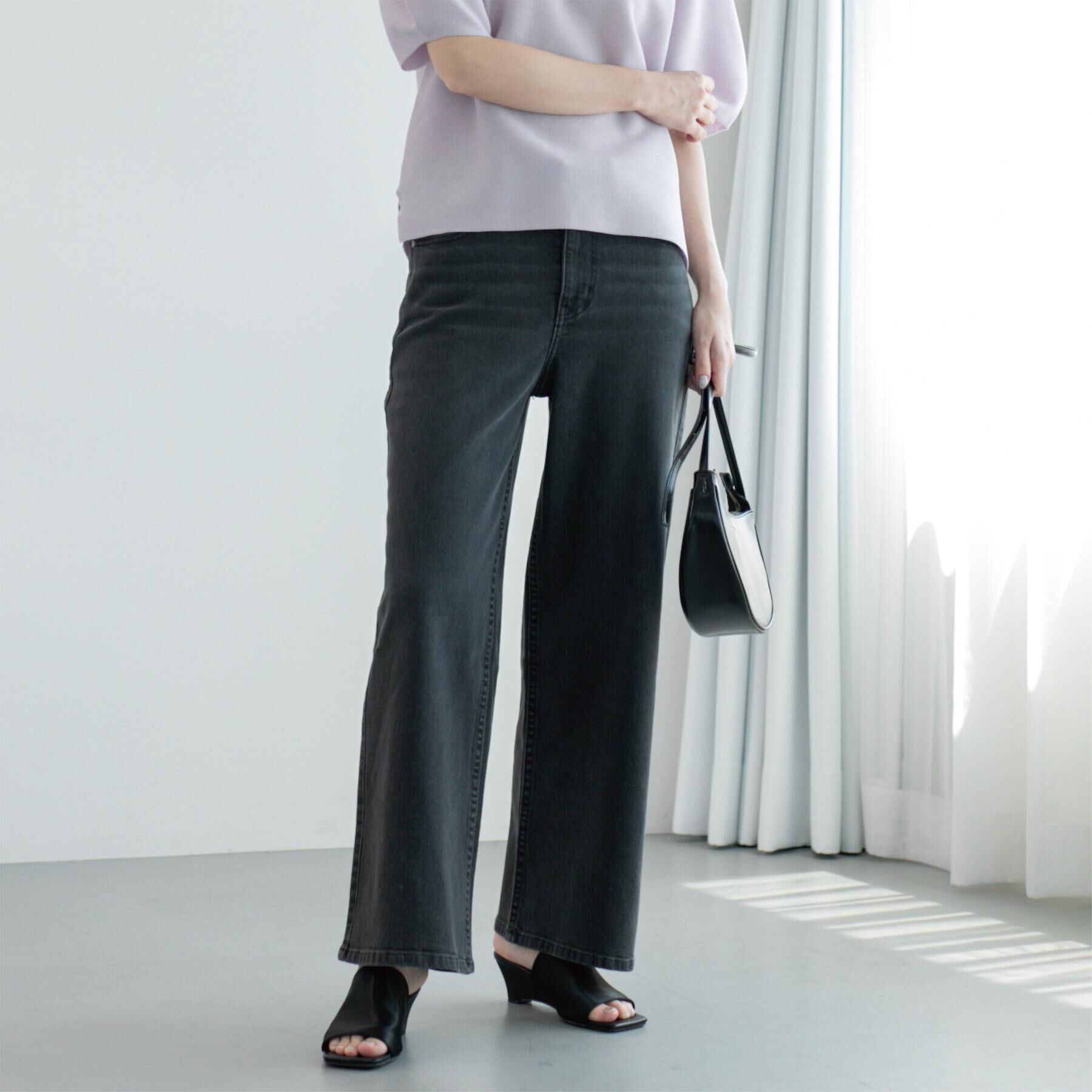 OPAQUE.CLIP「ストレッチバギーデニム【洗濯機洗い可】《SS～LL》」|デニム|