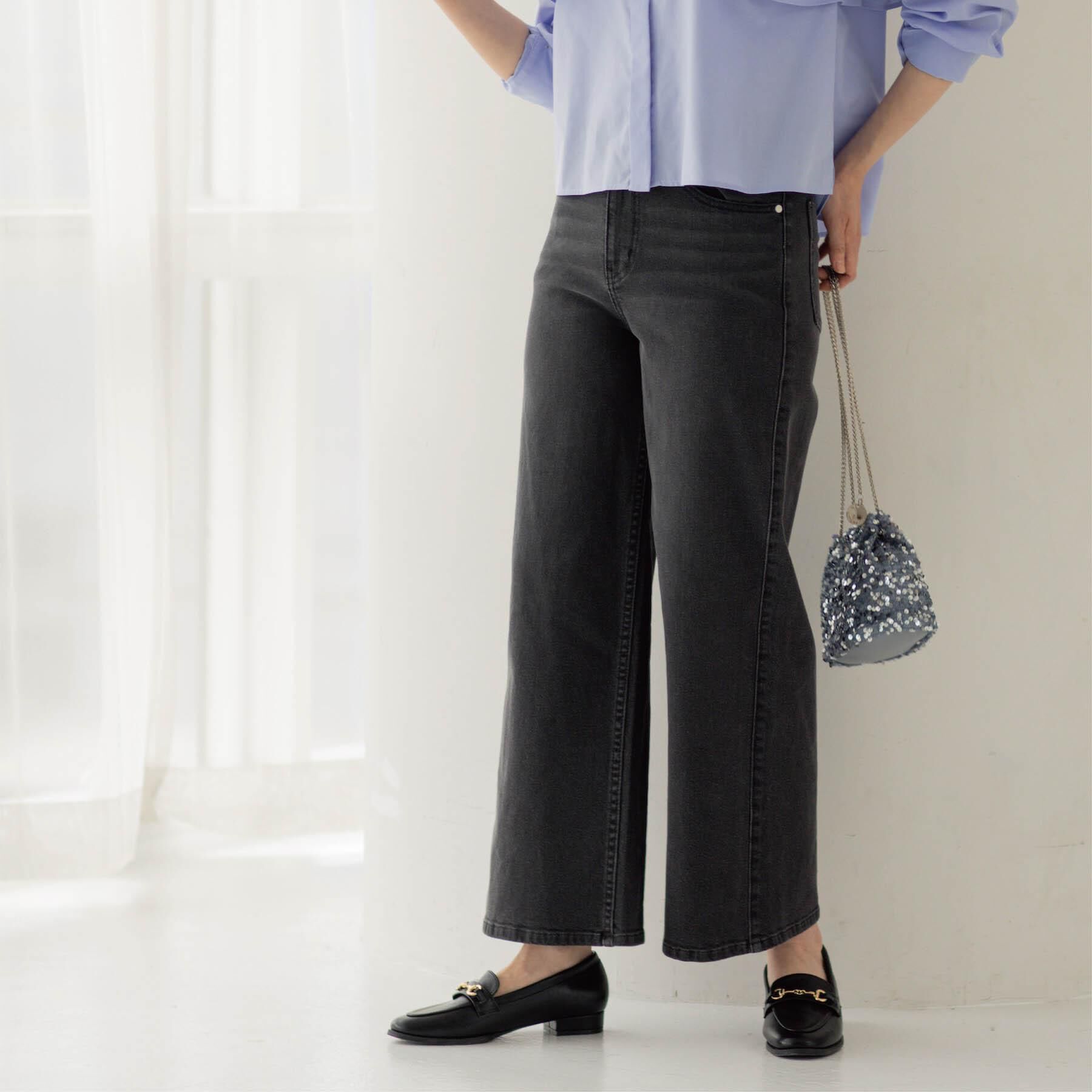 OPAQUE.CLIP「ストレッチバギーデニム【洗濯機洗い可】《SS～LL》」|デニム|スミクロ(018)