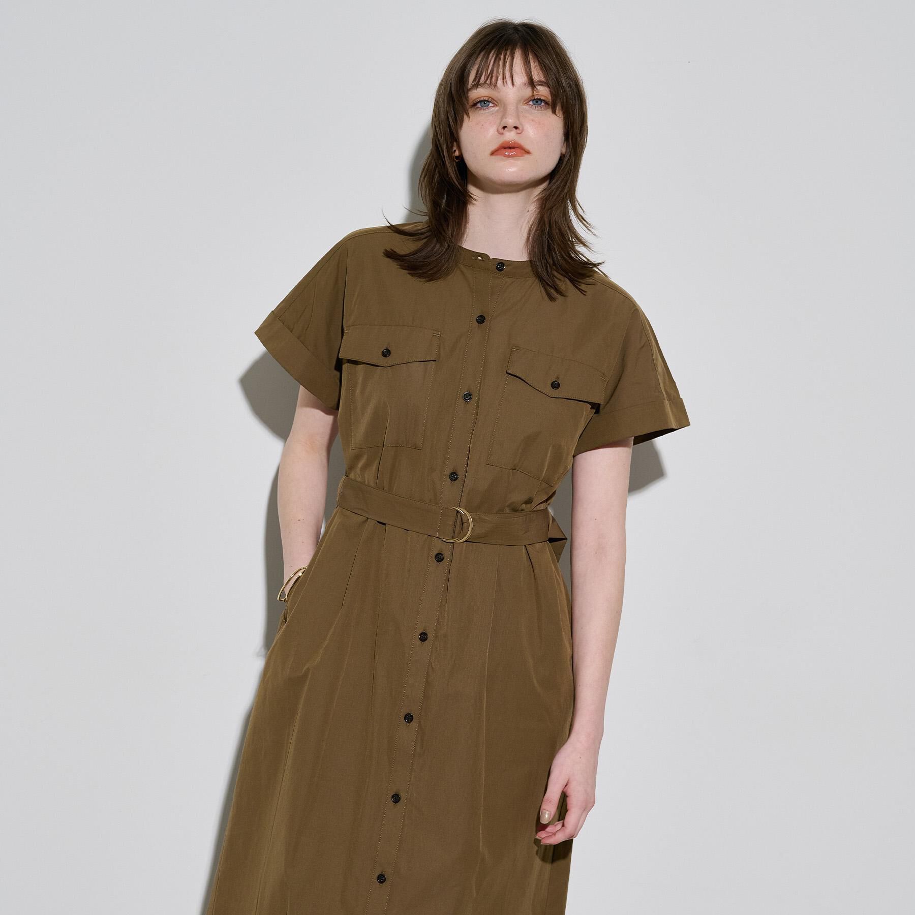 OPAQUE.CLIP「ダブルポケットシャツワンピース【洗濯機洗い可】」|ワンピース|