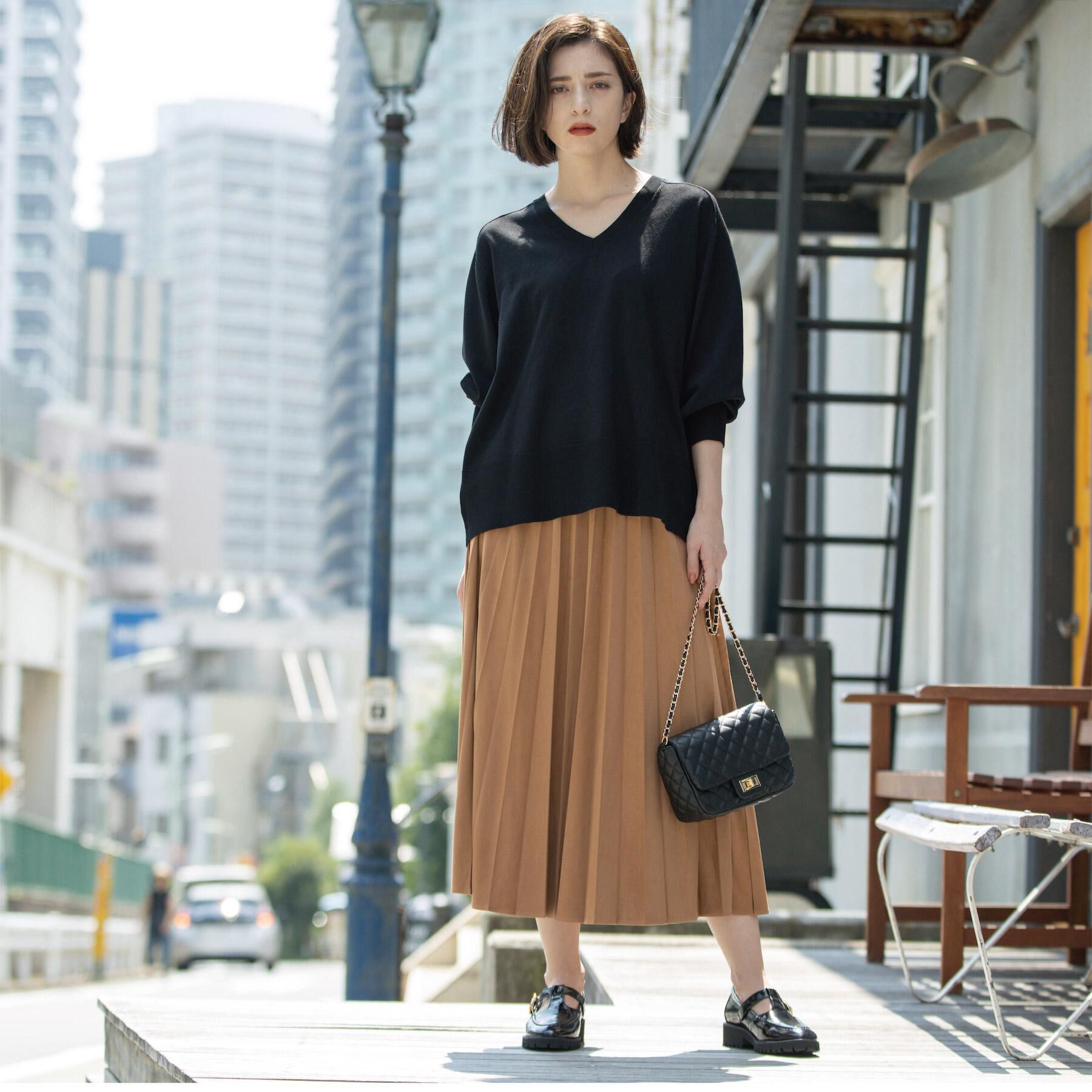 OPAQUE.CLIP「フェイクスウェードプリーツスカート【静電気防止加工/洗濯機OK】」|スカート|