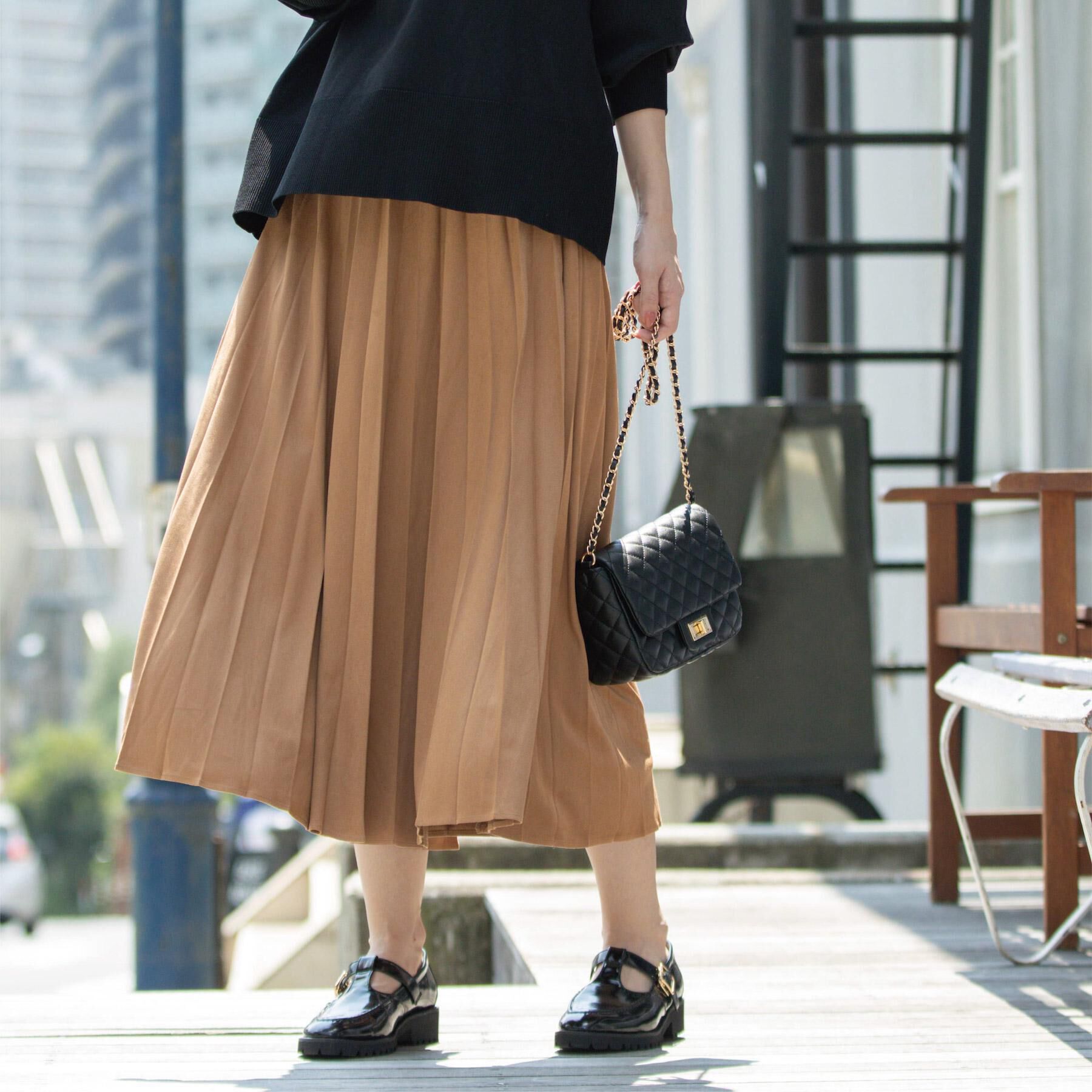 OPAQUE.CLIP「フェイクスウェードプリーツスカート【静電気防止加工/洗濯機OK】」|スカート|