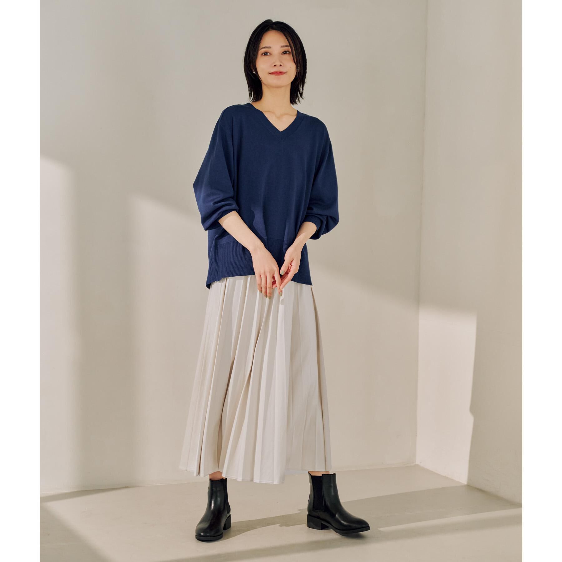 OPAQUE.CLIP「フェイクスウェードプリーツスカート【静電気防止加工/洗濯機OK】」|スカート|