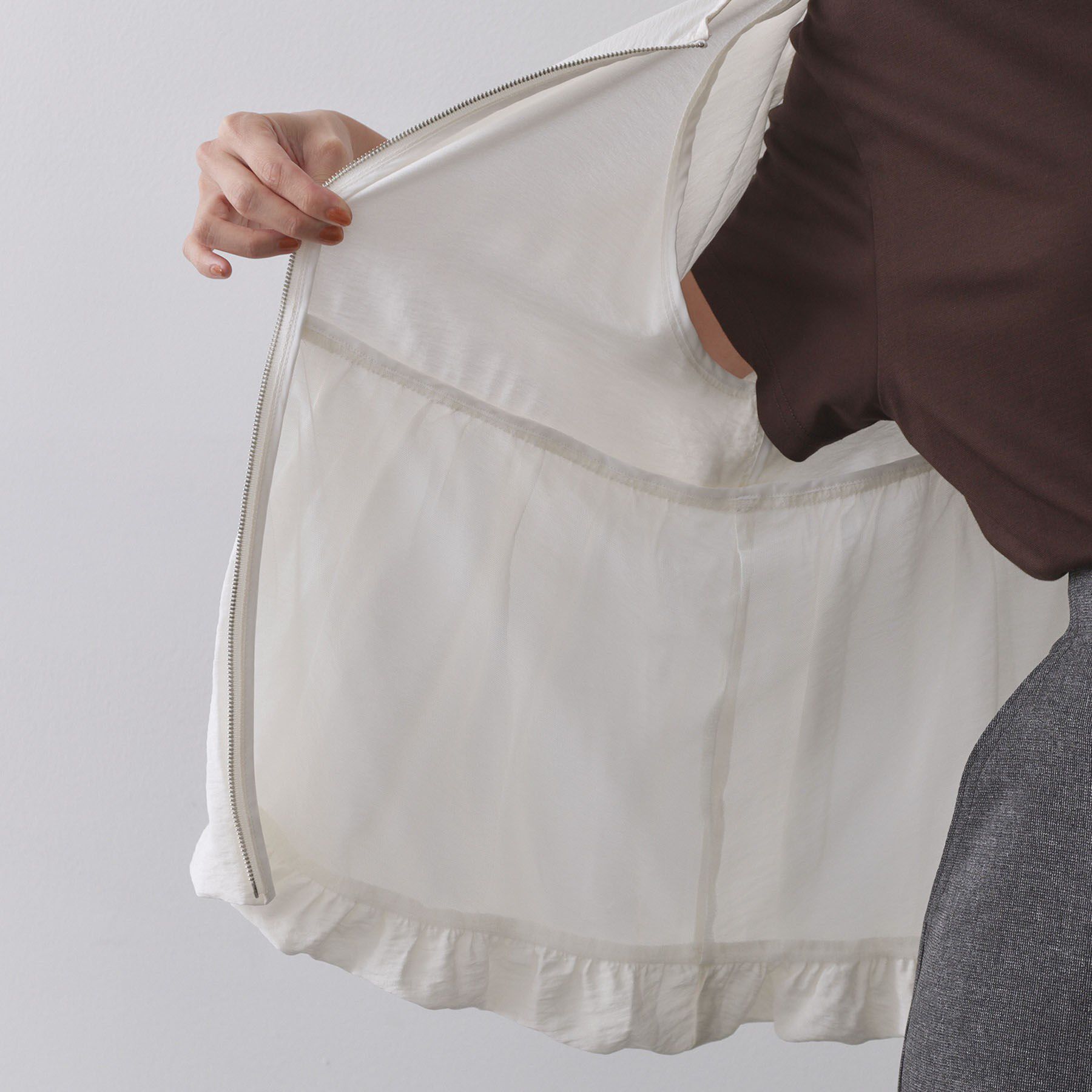 OPAQUE.CLIP「シアーバルーンペプラムブルゾン【洗える】」|ブルゾン・スタジャン|