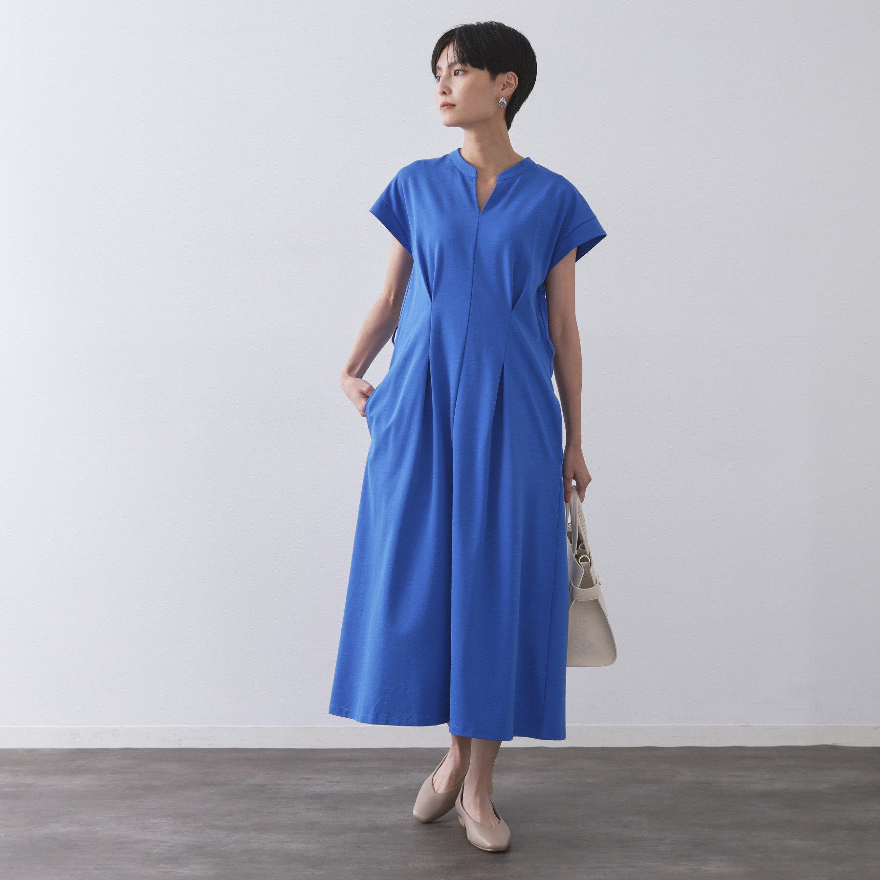 OPAQUE.CLIP「ベルト付きスキッパーワンピース【洗濯機洗い可】」|ワンピース|