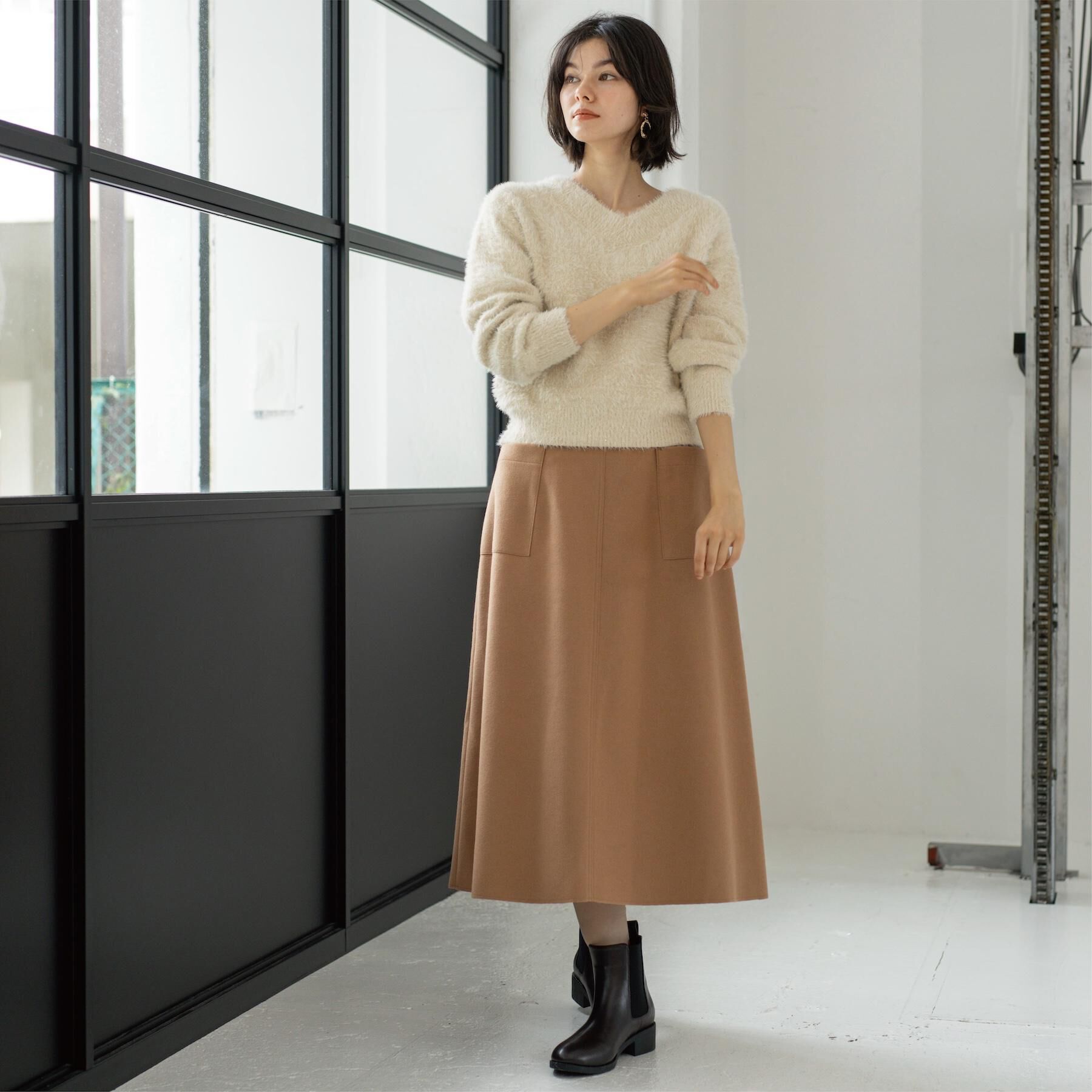 OPAQUE.CLIP「ウールライクフレアスカート【洗濯機OK】」|スカート|
