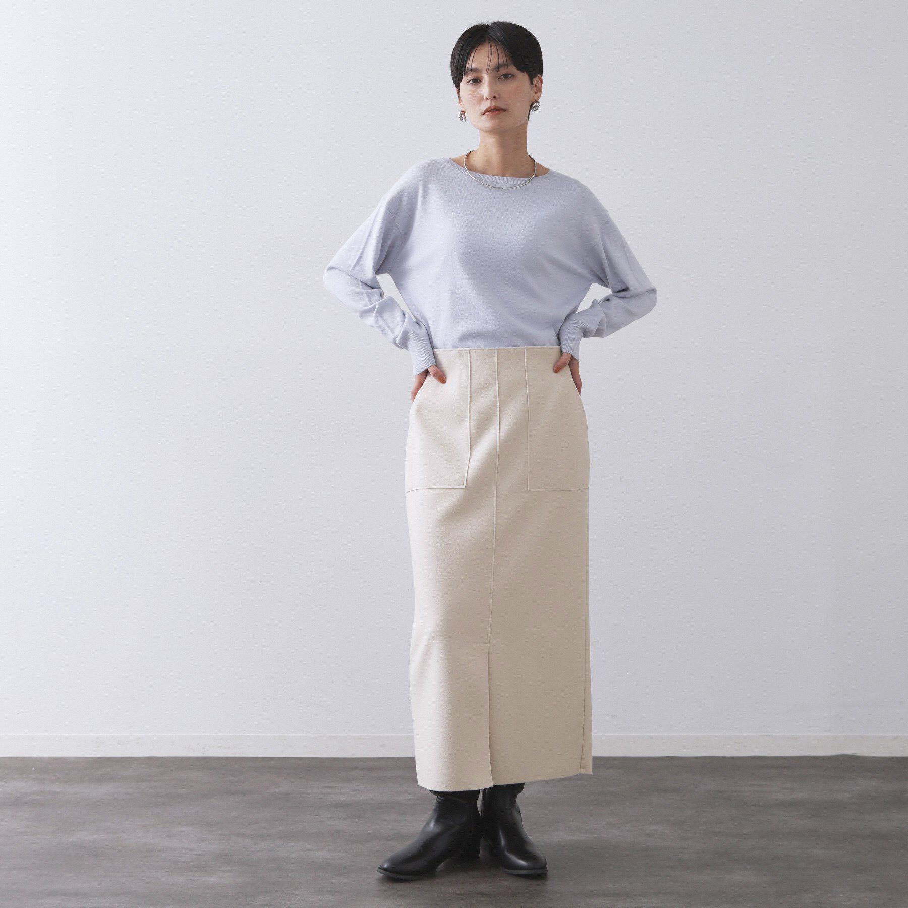 OPAQUE.CLIP「ウールライクタイトスカート【洗濯機洗い可】《8col》」|スカート|