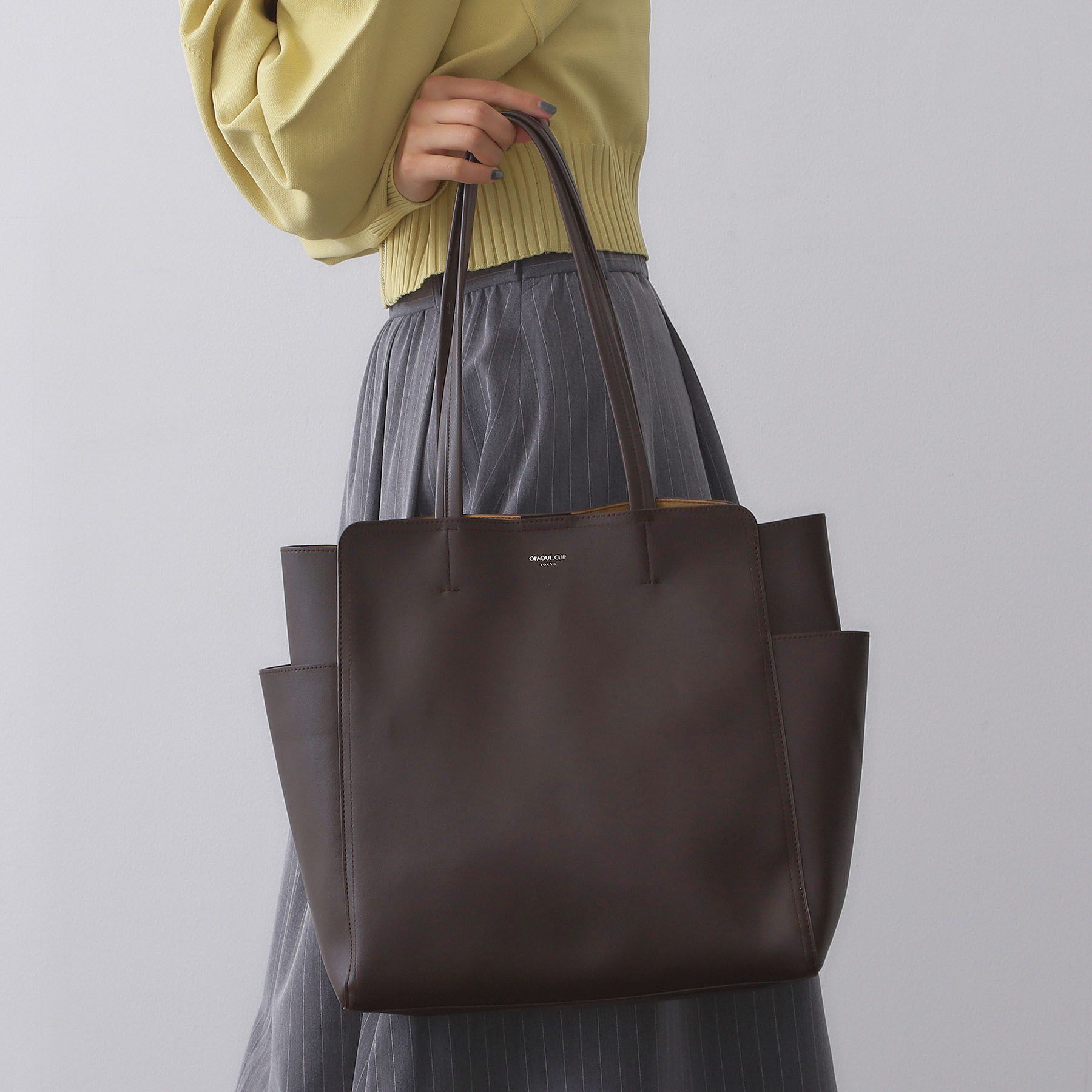 OPAQUE.CLIP「【A4サイズ対応】スカーフ付き裏スエード調合皮トートバッグ」|トートバッグ|