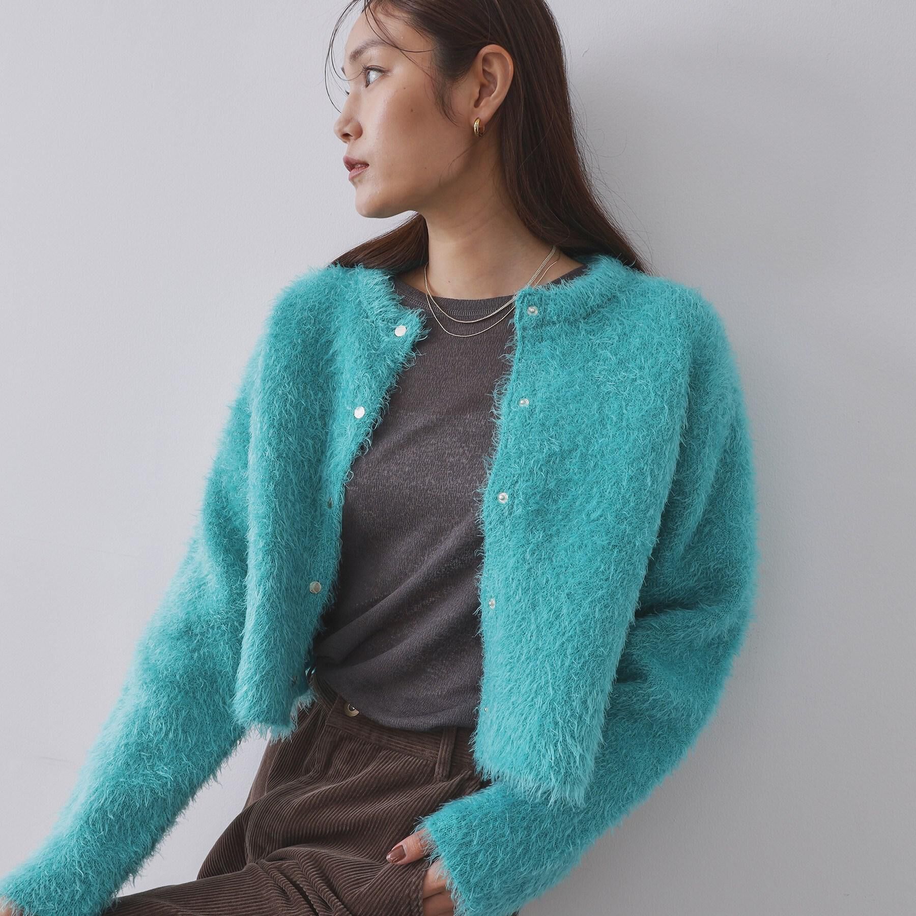 OPAQUE.CLIP「シャギーショートカーディガン【洗濯機OK】《6col》」|カーディガン|