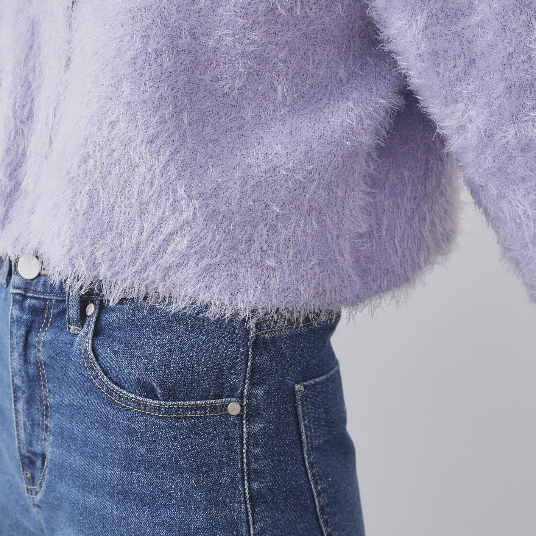 OPAQUE.CLIP「シャギーショートカーディガン【洗濯機OK】《6col》」|カーディガン|