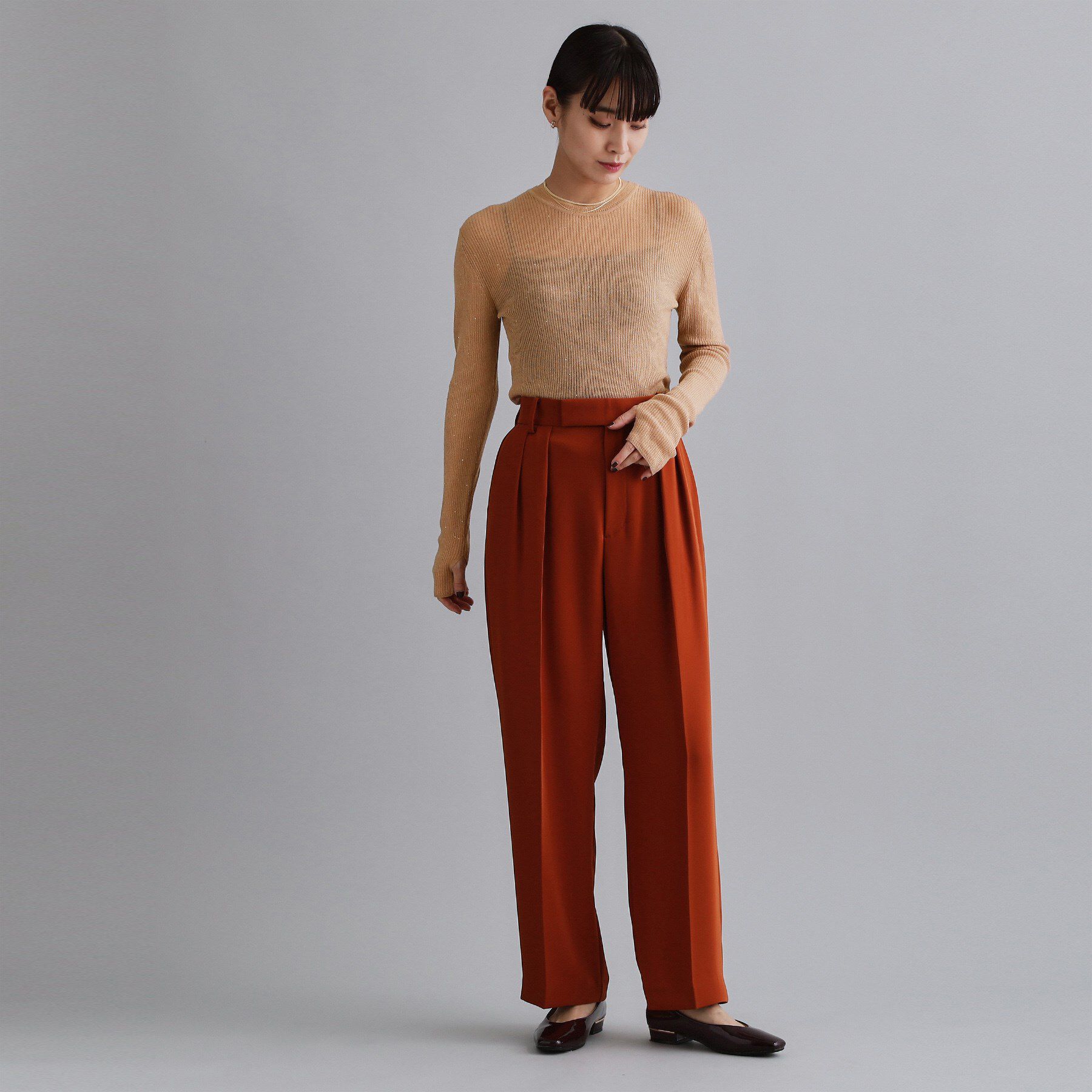 OPAQUE.CLIP「【es】ラメスパンコールリブニット【洗える】」|ニット・セーター|