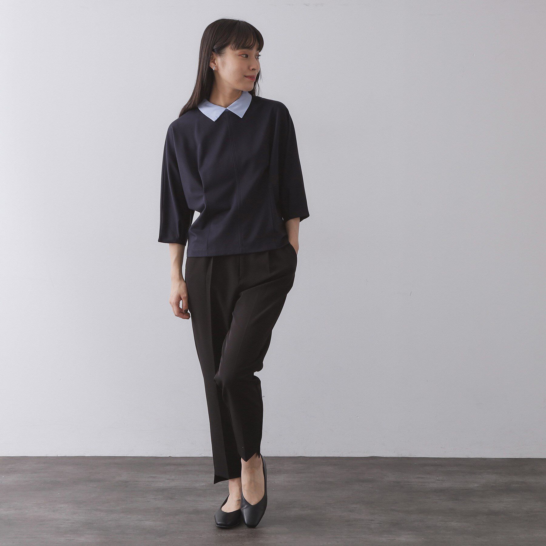 OPAQUE.CLIP「襟付きドルマントップス【洗濯機OK】」|Tシャツ・カットソー|