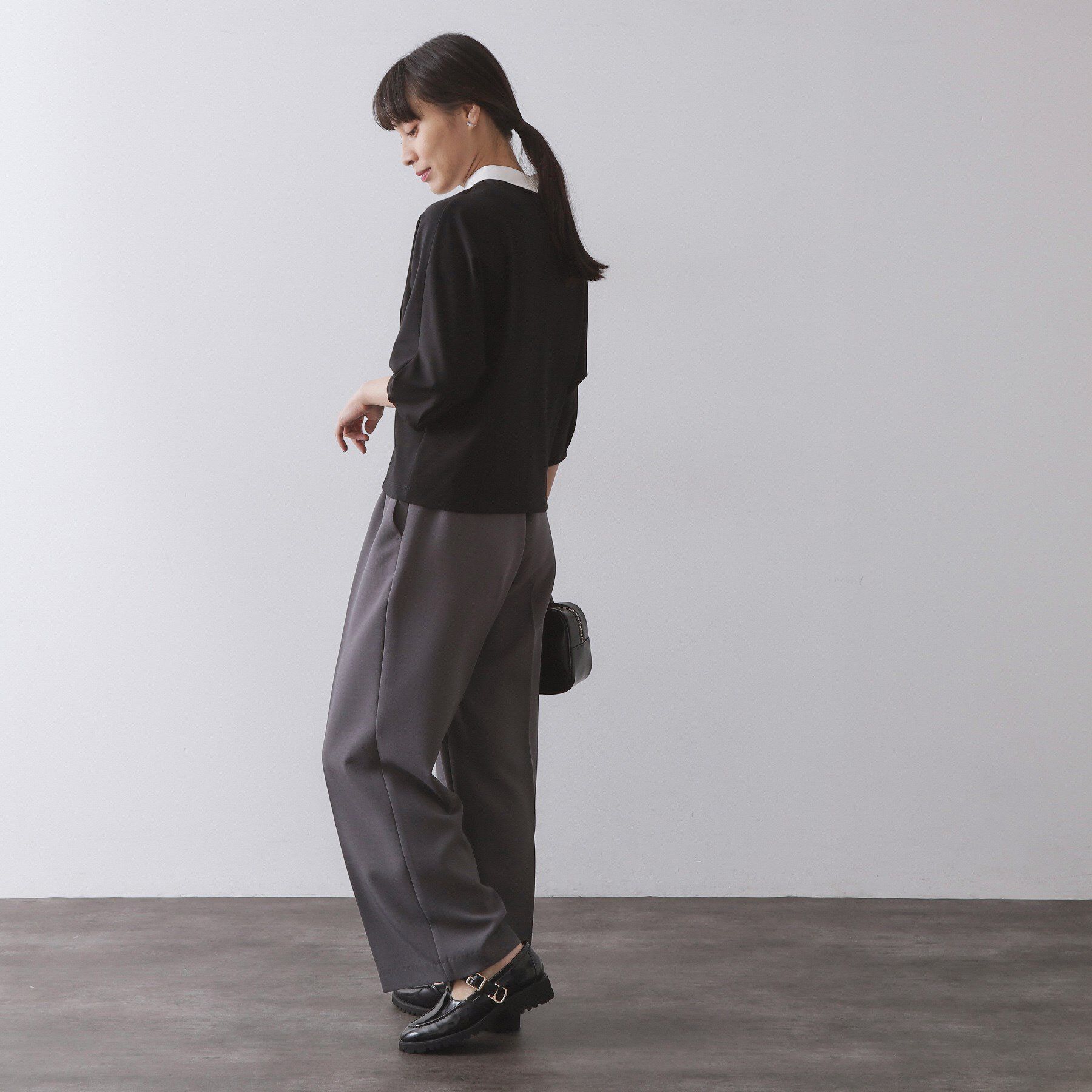 OPAQUE.CLIP「襟付きドルマントップス【洗濯機OK】」|Tシャツ・カットソー|