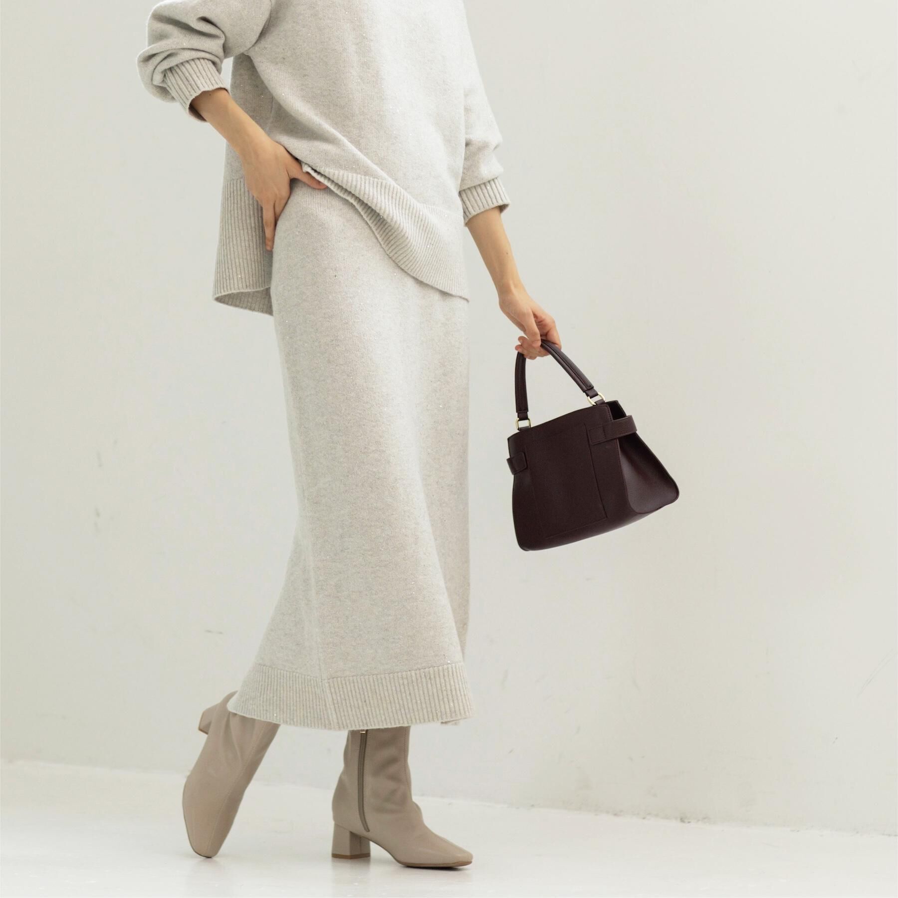 OPAQUE.CLIP「ラメスパンコールナロースカート/セットアップ対応可【洗濯機OK】」|スカート|グレー(612)