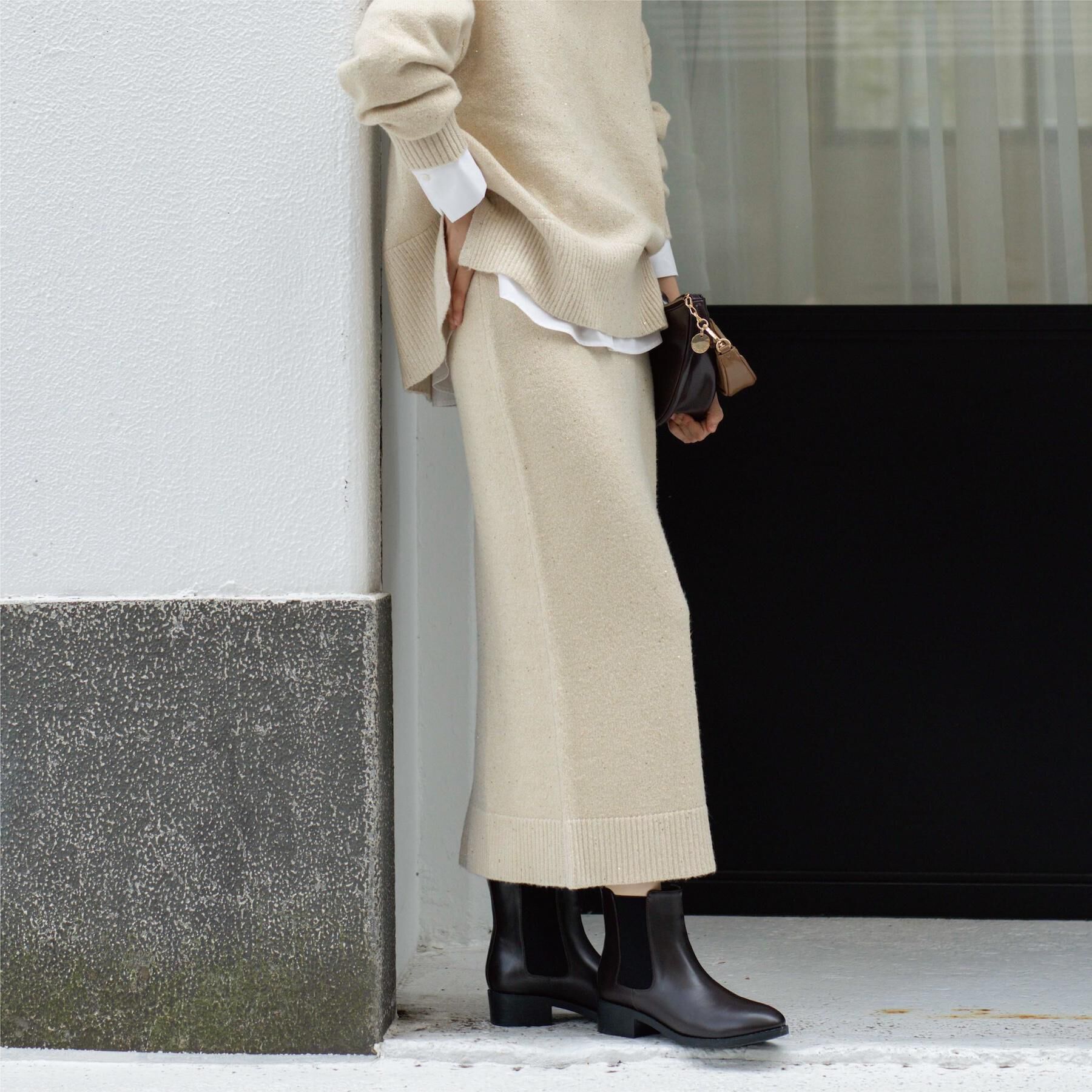 OPAQUE.CLIP「ラメスパンコールナロースカート/セットアップ対応可【洗濯機OK】」|スカート|