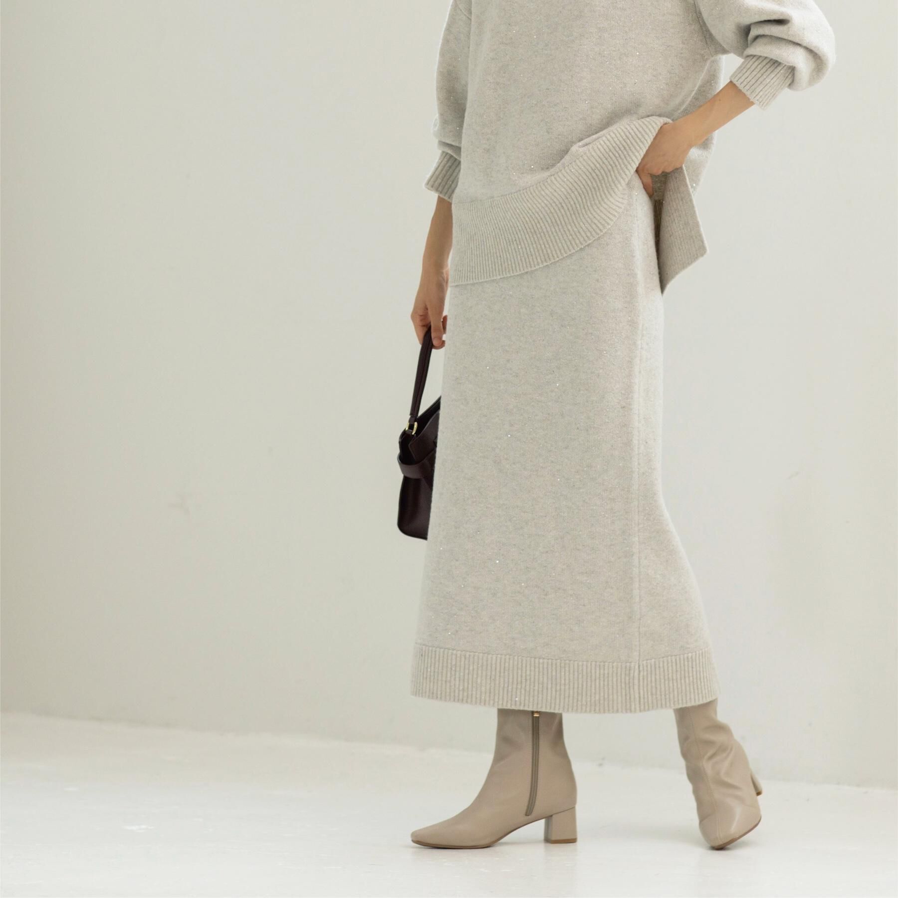 OPAQUE.CLIP「ラメスパンコールナロースカート/セットアップ対応可【洗濯機OK】」|スカート|