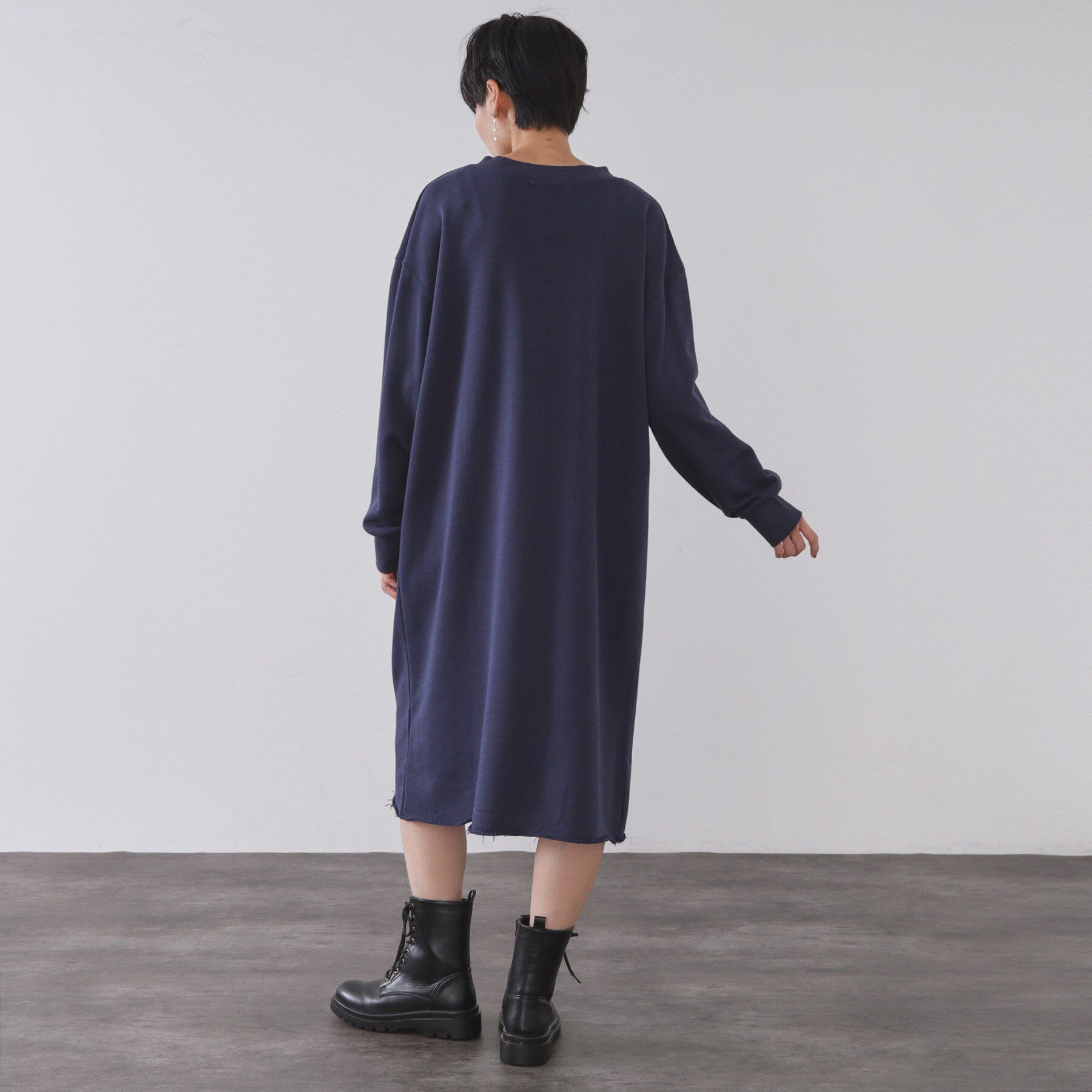 OPAQUE.CLIP「ロゴプリント裏毛ワンピース【洗濯機OK】」|ワンピース|