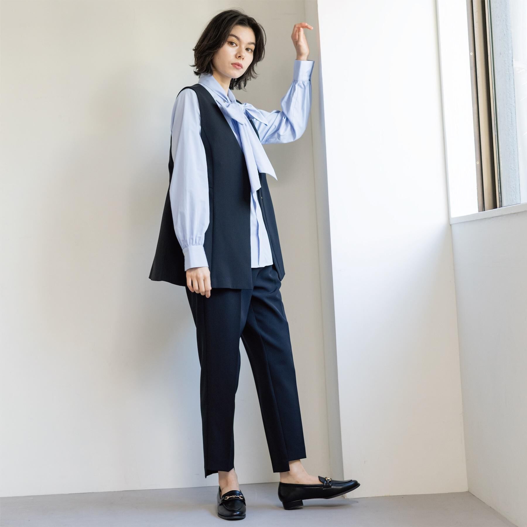 OPAQUE.CLIP「ペプラムジレ/セットアップ対応可【洗濯機OK】」|ベスト・ジレ|