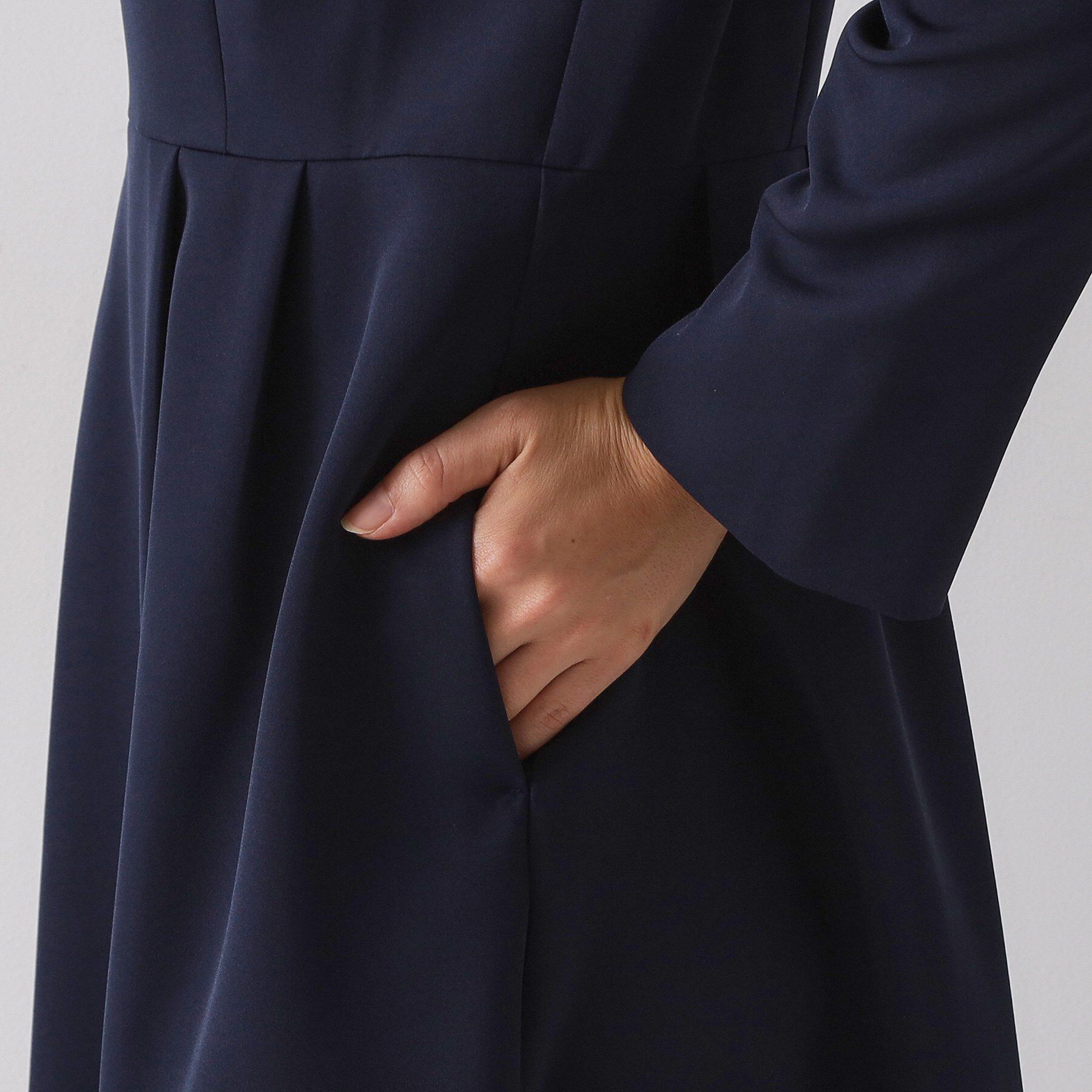 OPAQUE.CLIP「≪通勤・セレモニー対応≫フィットアンドフレアワンピースダブルクロス【洗濯機OK】」|ワンピース|