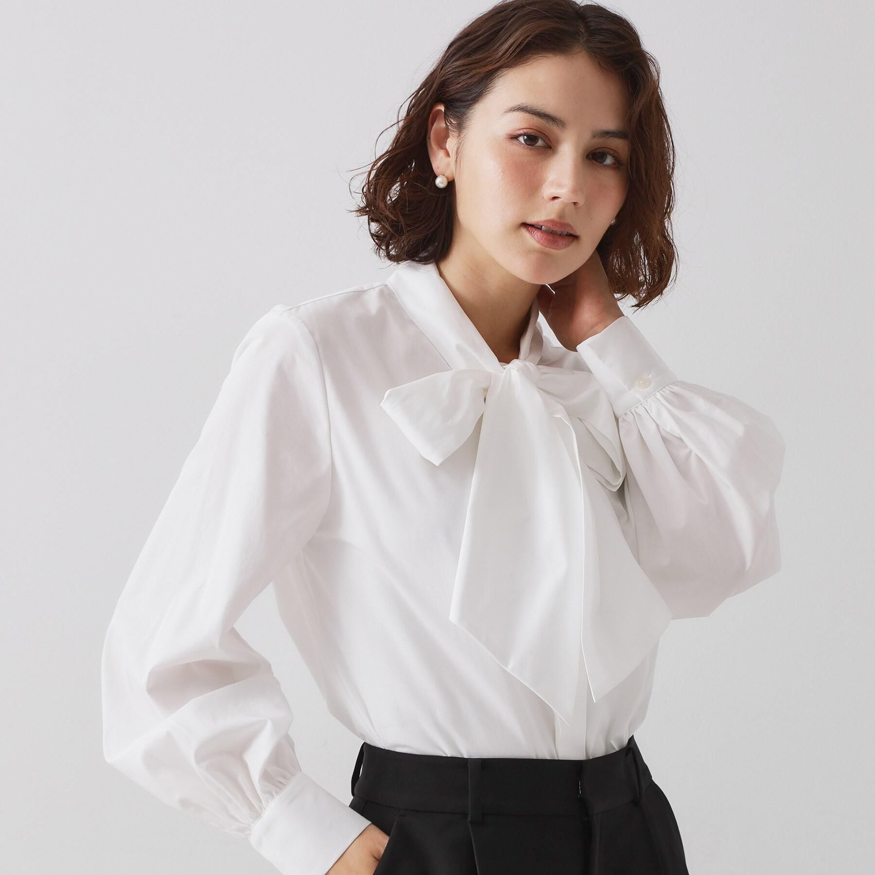 OPAQUE.CLIP「≪通勤・セレモニー対応≫ボウタイシャツブラウス【洗濯機OK】」|シャツ・ブラウス|