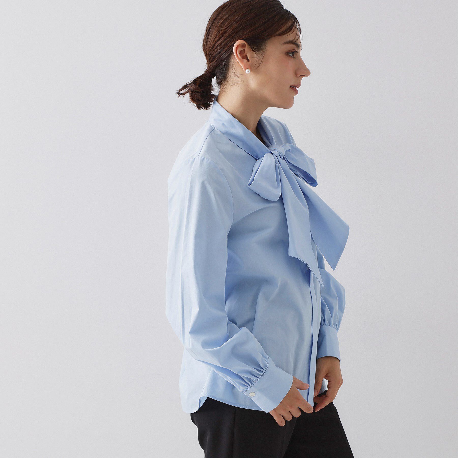 OPAQUE.CLIP「≪通勤・セレモニー対応≫ボウタイシャツブラウス【洗濯機OK】」|シャツ・ブラウス|