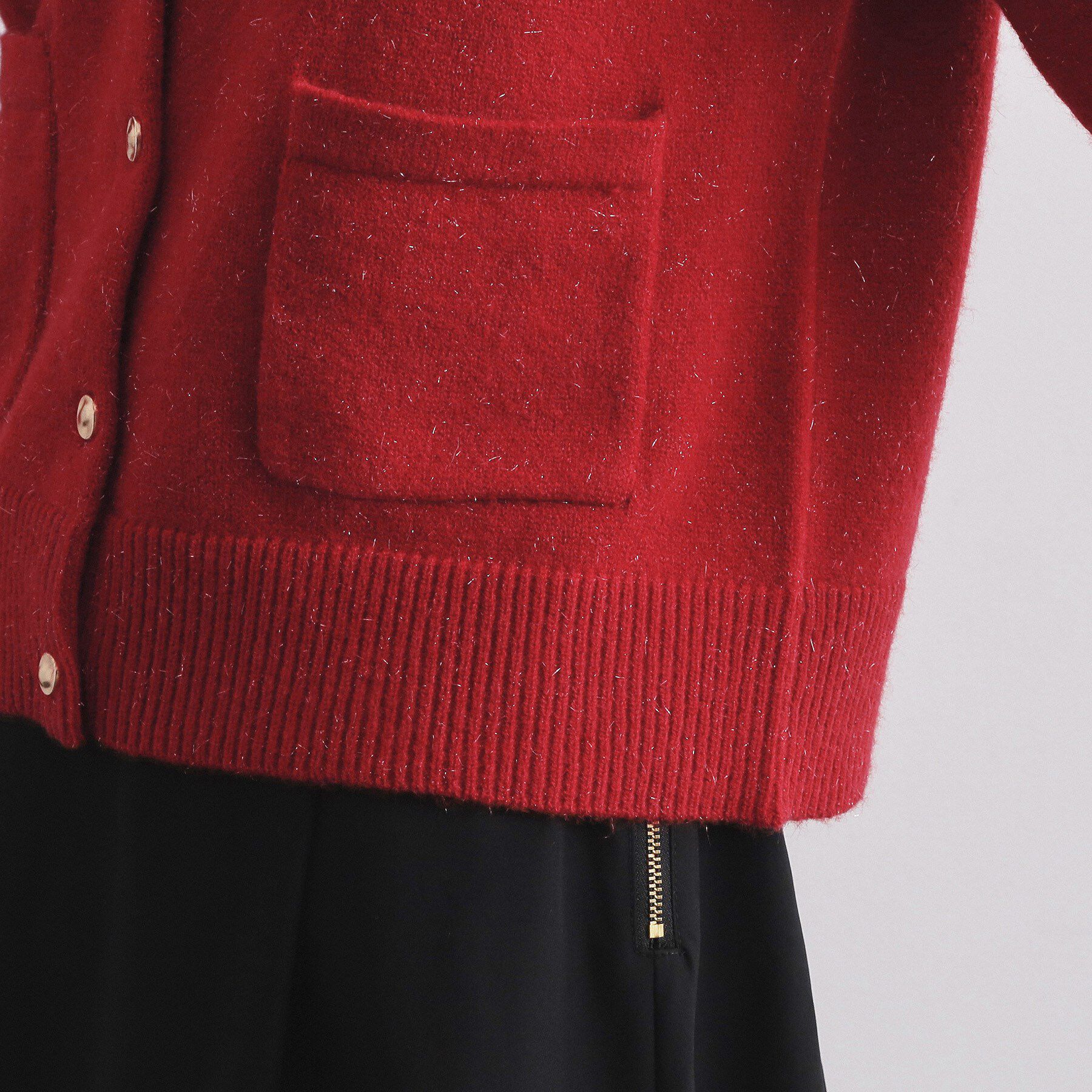 OPAQUE.CLIP「金ボタンラメニットカーディガン【洗濯機OK】」|カーディガン|