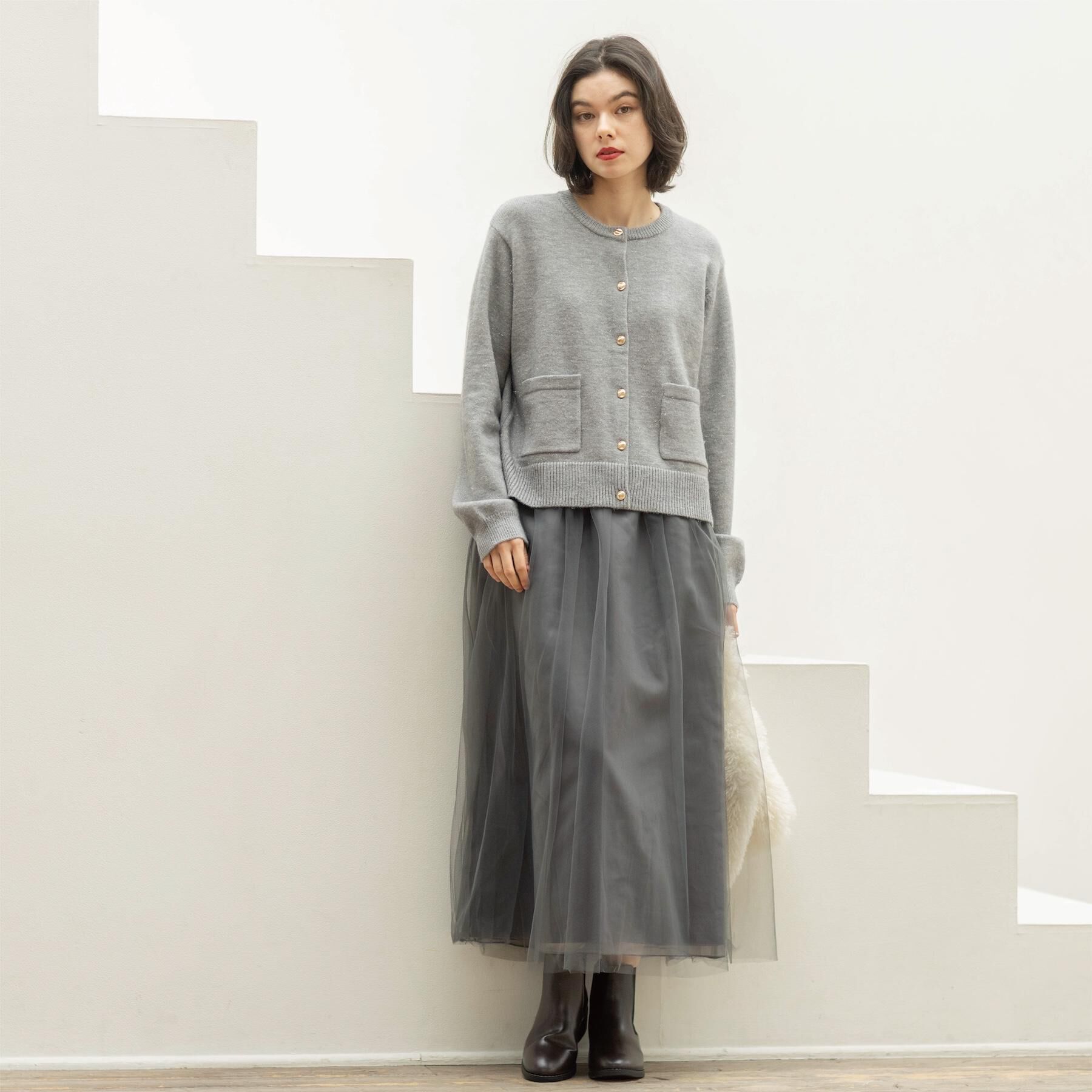 OPAQUE.CLIP「チュールイージーギャザースカート【洗濯機OK】」|スカート|