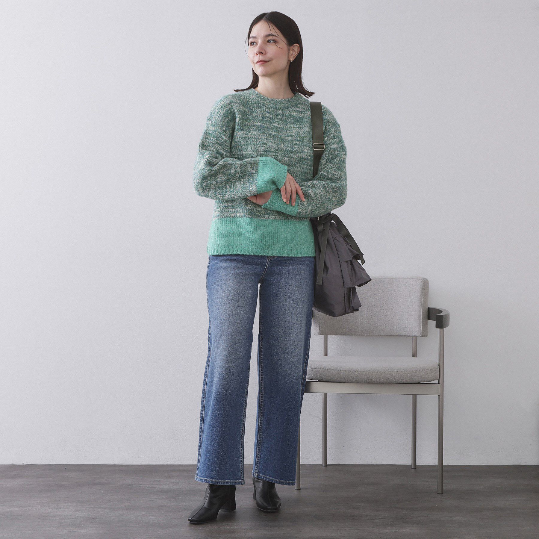 OPAQUE.CLIP「カラーMIXミドルゲージニット【洗濯機OK】」|ニット・セーター|