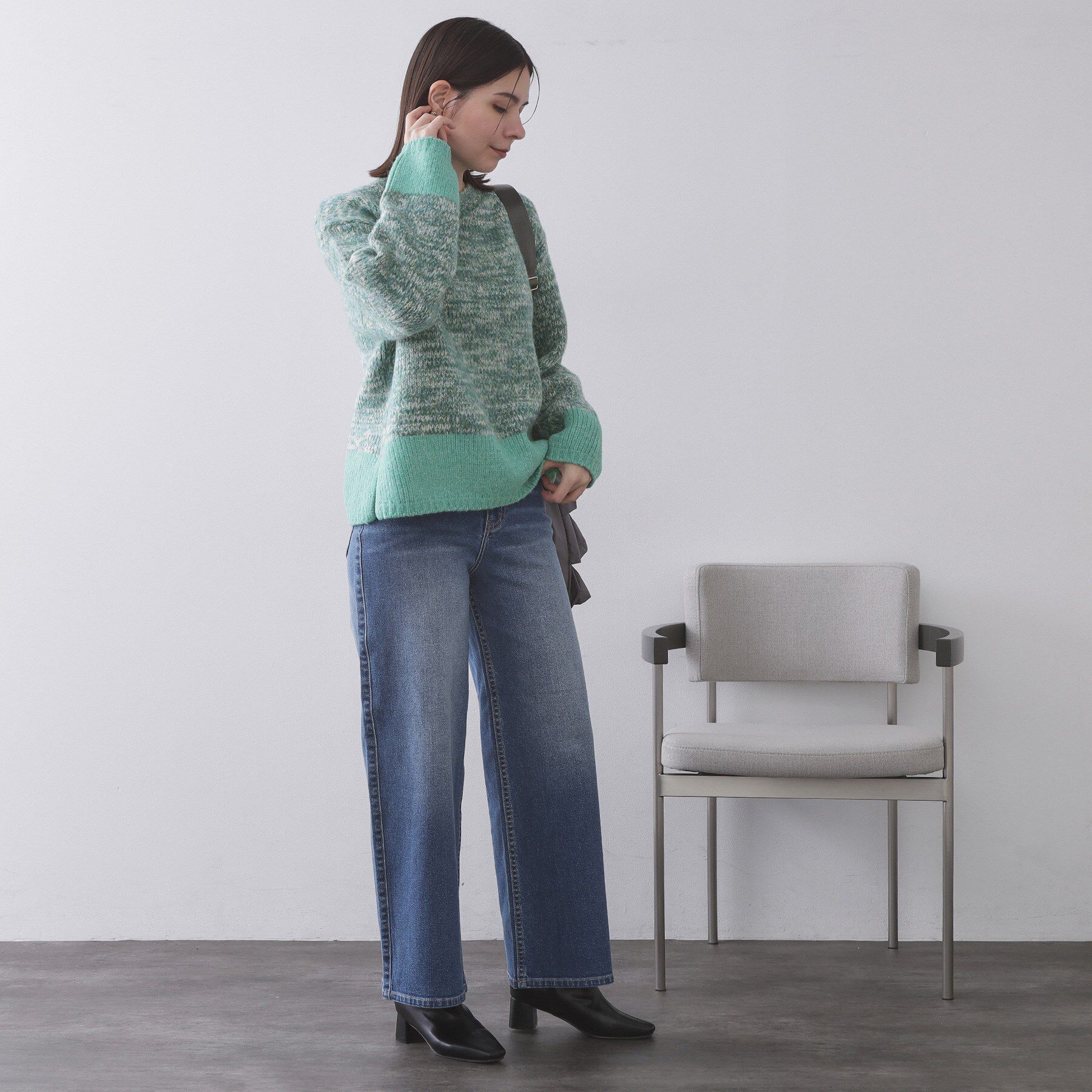 OPAQUE.CLIP「カラーMIXミドルゲージニット【洗濯機OK】」|ニット・セーター|