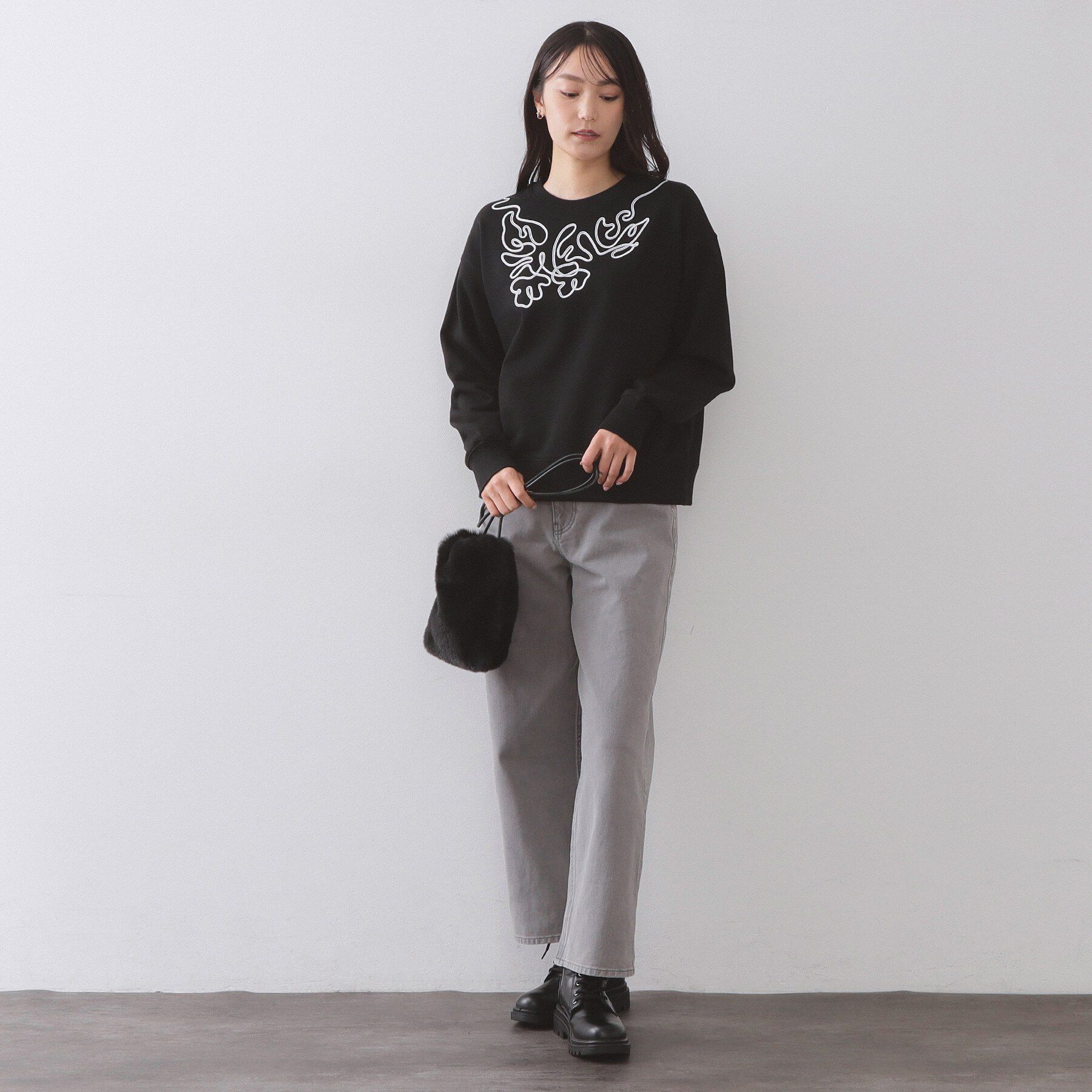 OPAQUE.CLIP「コード刺繍裏毛プルオーバー【洗濯機OK】」|パーカー|