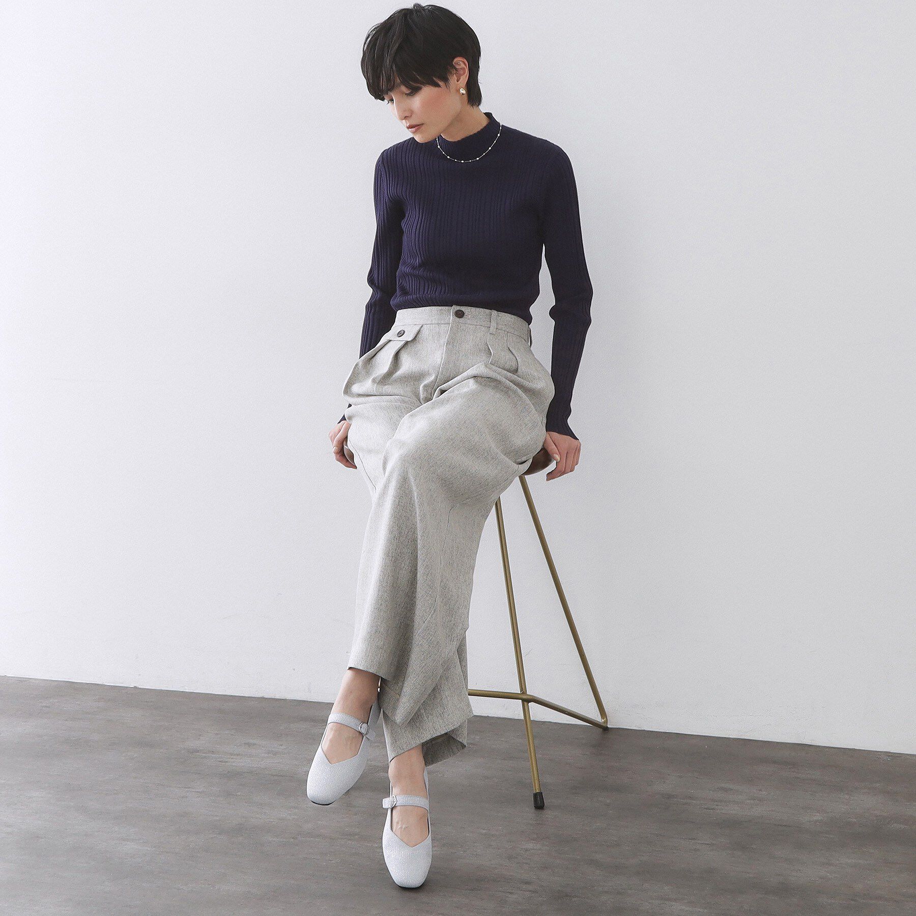 OPAQUE.CLIP「【抗菌防臭／軽量／ウォッシャブル】スクエアトゥニットメリージェーン」|パンプス|